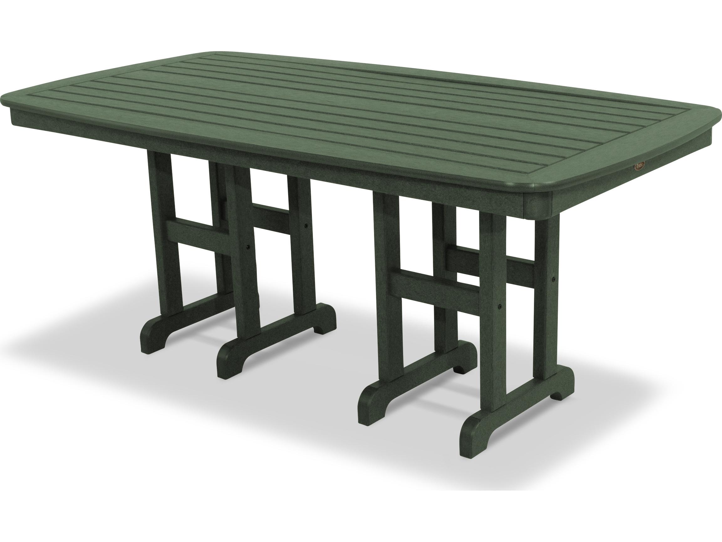 Trex® Outdoor Furniture™ Yacht Club Recycled Plastic Rectangular Dining Table with Umbrella Hole