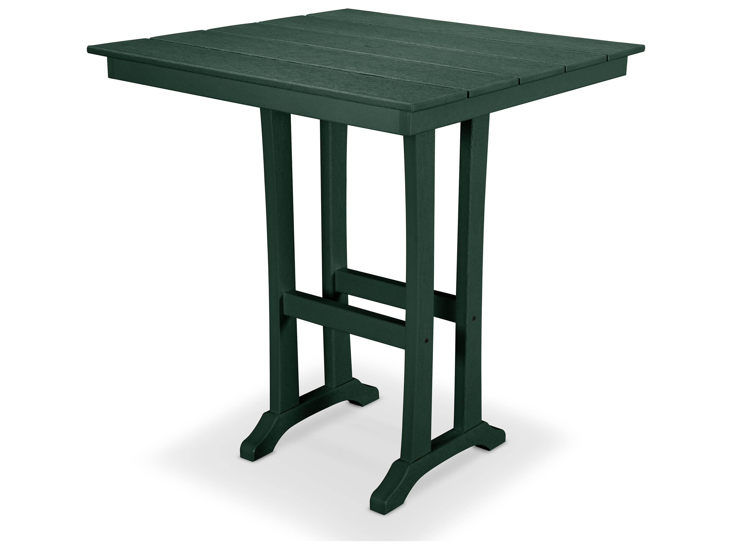 Trex® Outdoor Furniture™ Farmhouse Trestle Recycled Plastic Square Bar Table