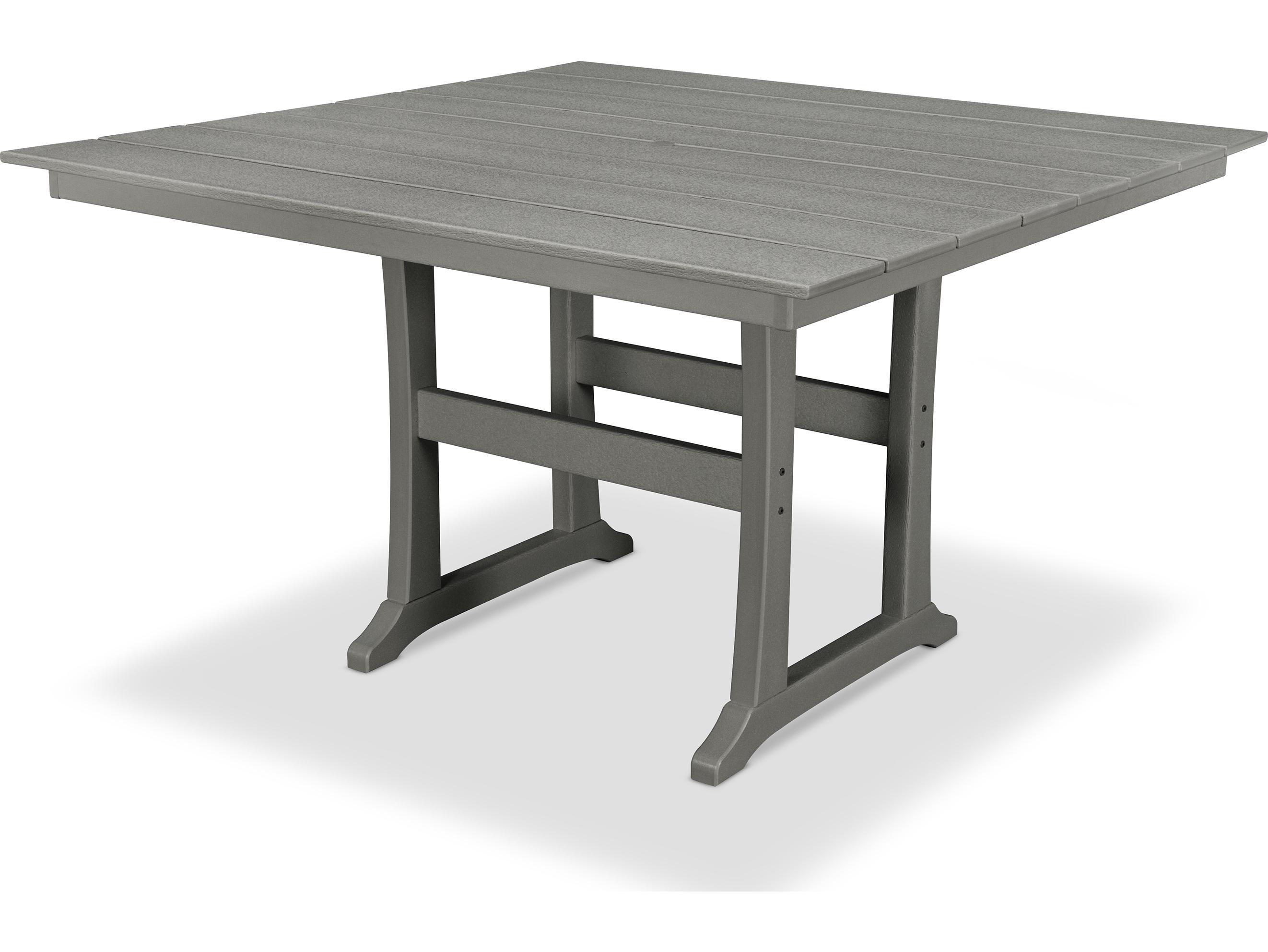 Trex® Outdoor Furniture™ Farmhouse Trestle Square Counter Table with Umbrella Hole