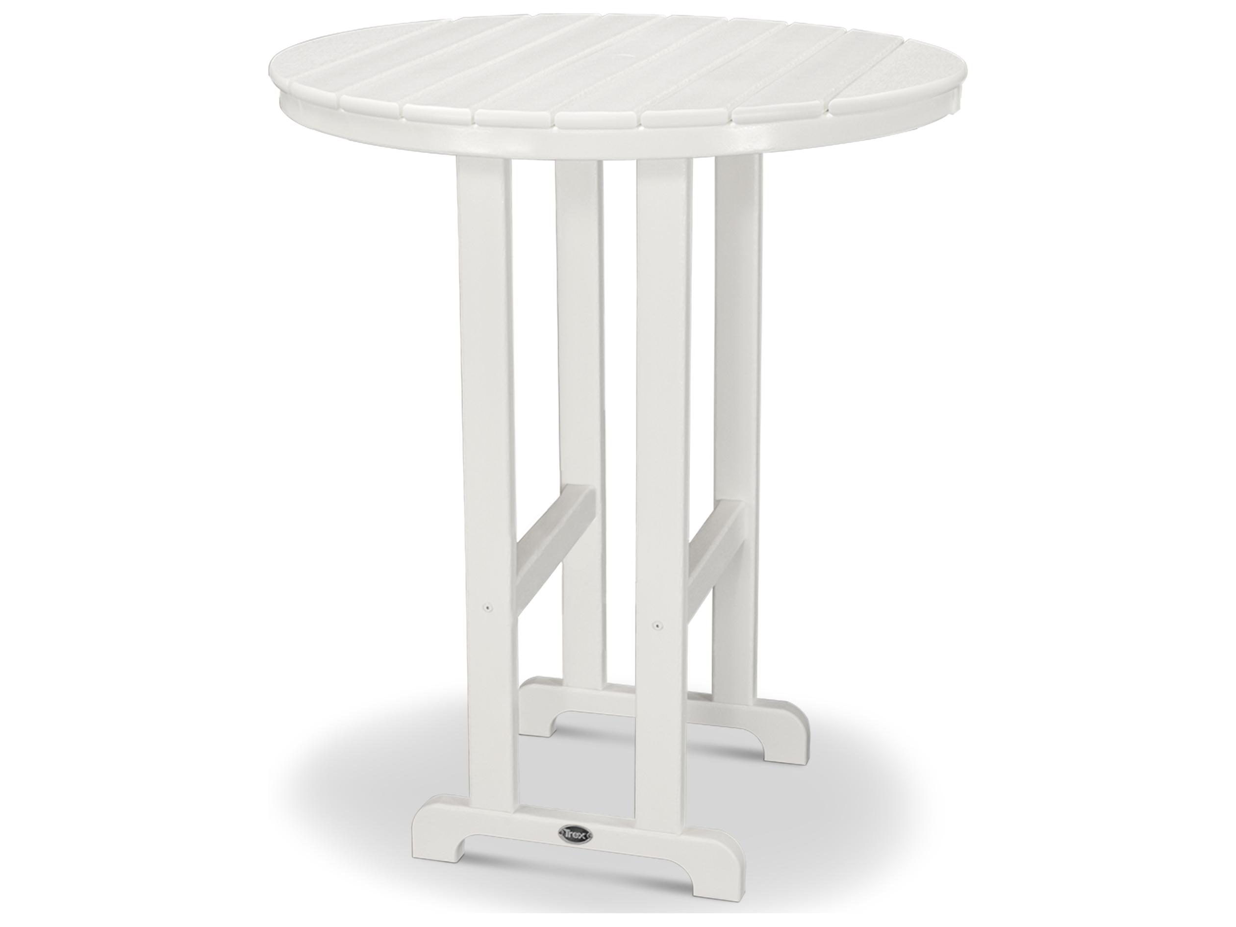 Trex® Outdoor Furniture™ Monterey Bay Recycled Plastic Round Bar Table with Umbrella Hole