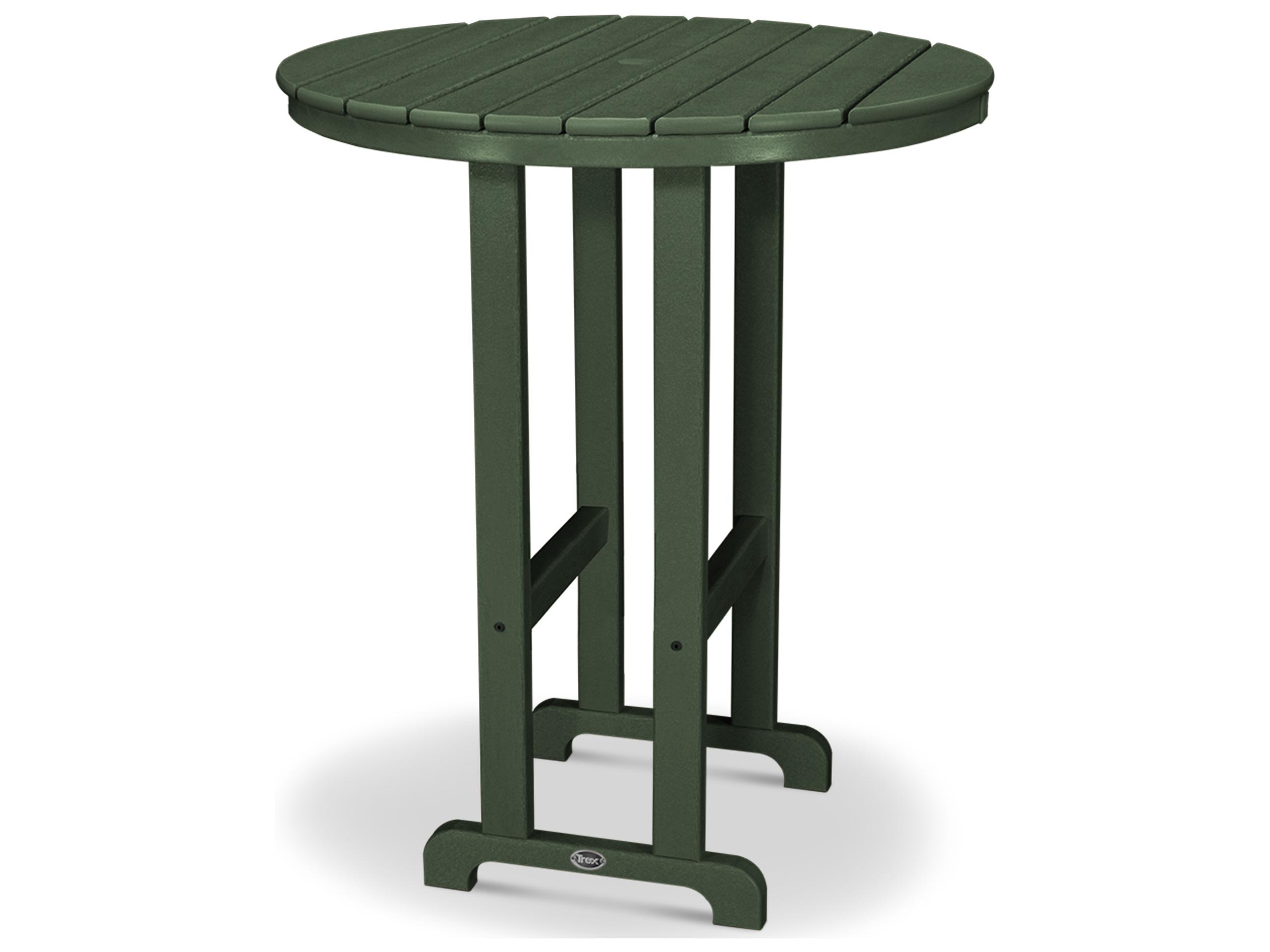 Trex® Outdoor Furniture™ Monterey Bay Recycled Plastic Round Bar Table with Umbrella Hole
