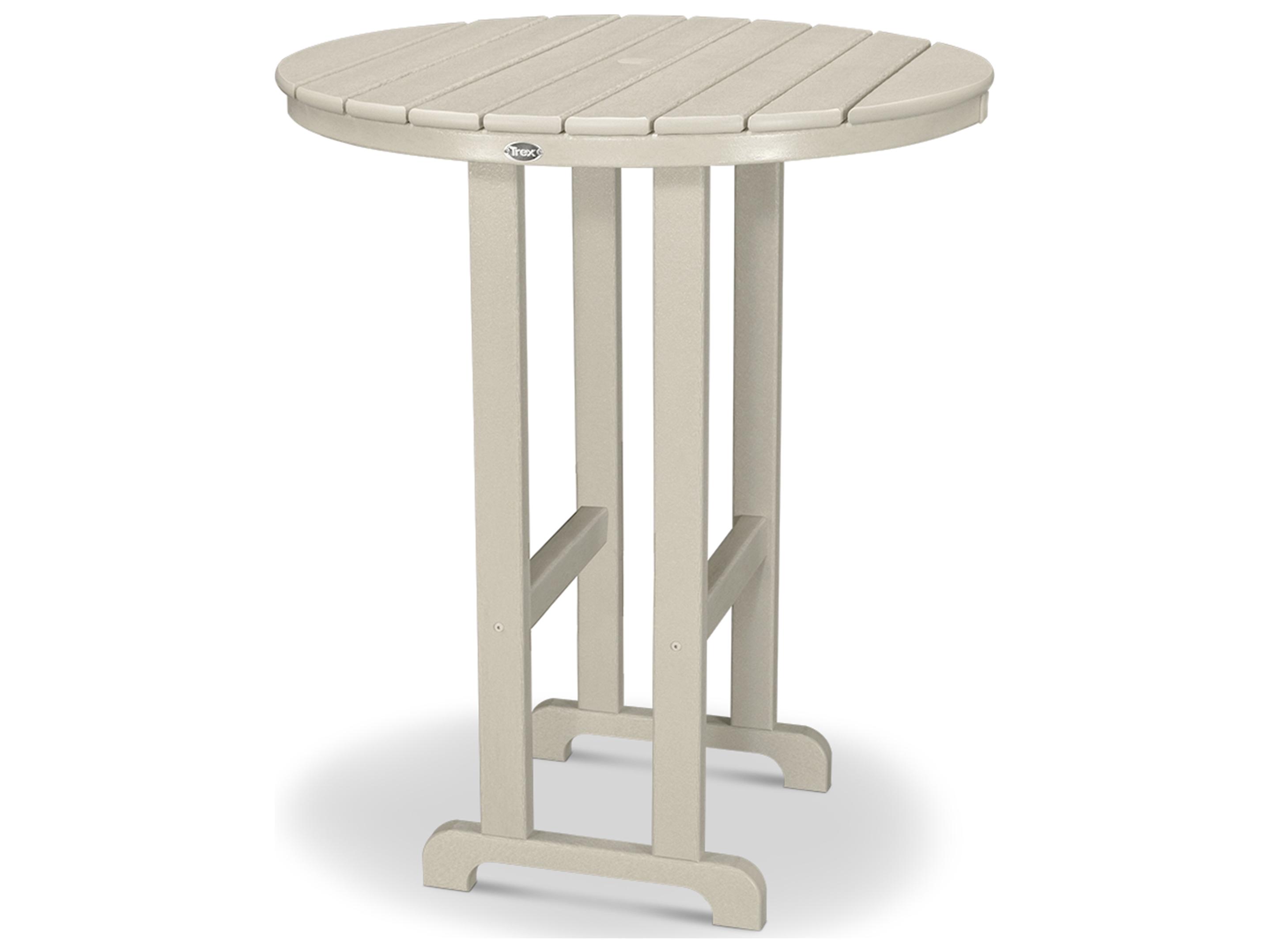 Trex® Outdoor Furniture™ Monterey Bay Recycled Plastic Round Bar Table with Umbrella Hole