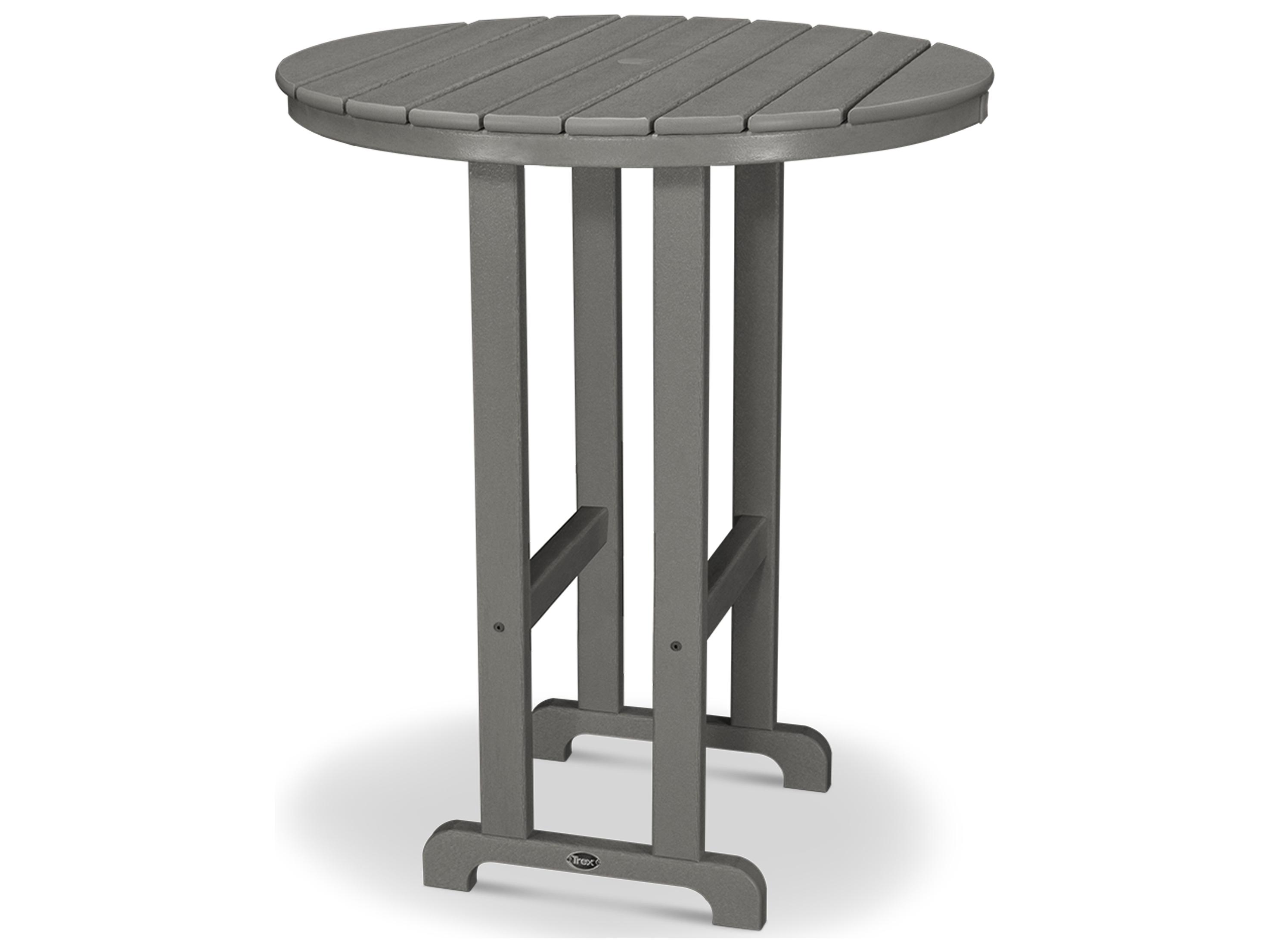 Trex® Outdoor Furniture™ Monterey Bay Recycled Plastic Round Bar Table with Umbrella Hole