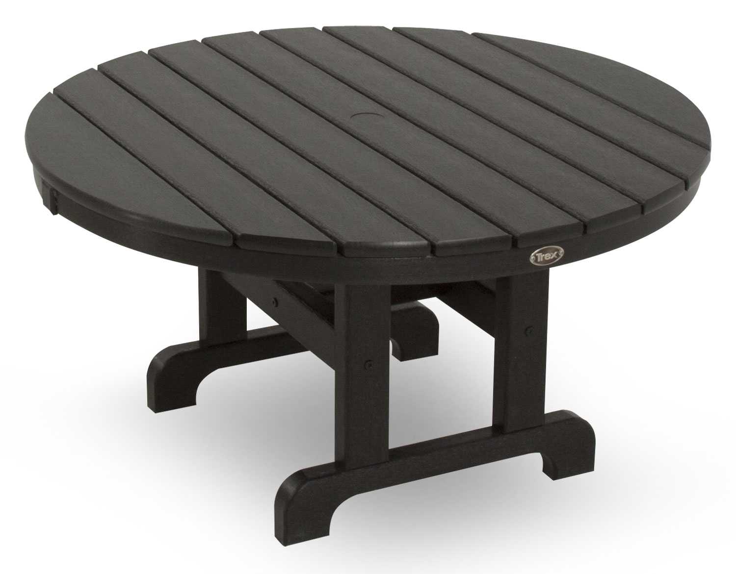 Trex® Outdoor Furniture™ Cape Cod Recycled Plastic Round Chat Table with Umbrella Hole