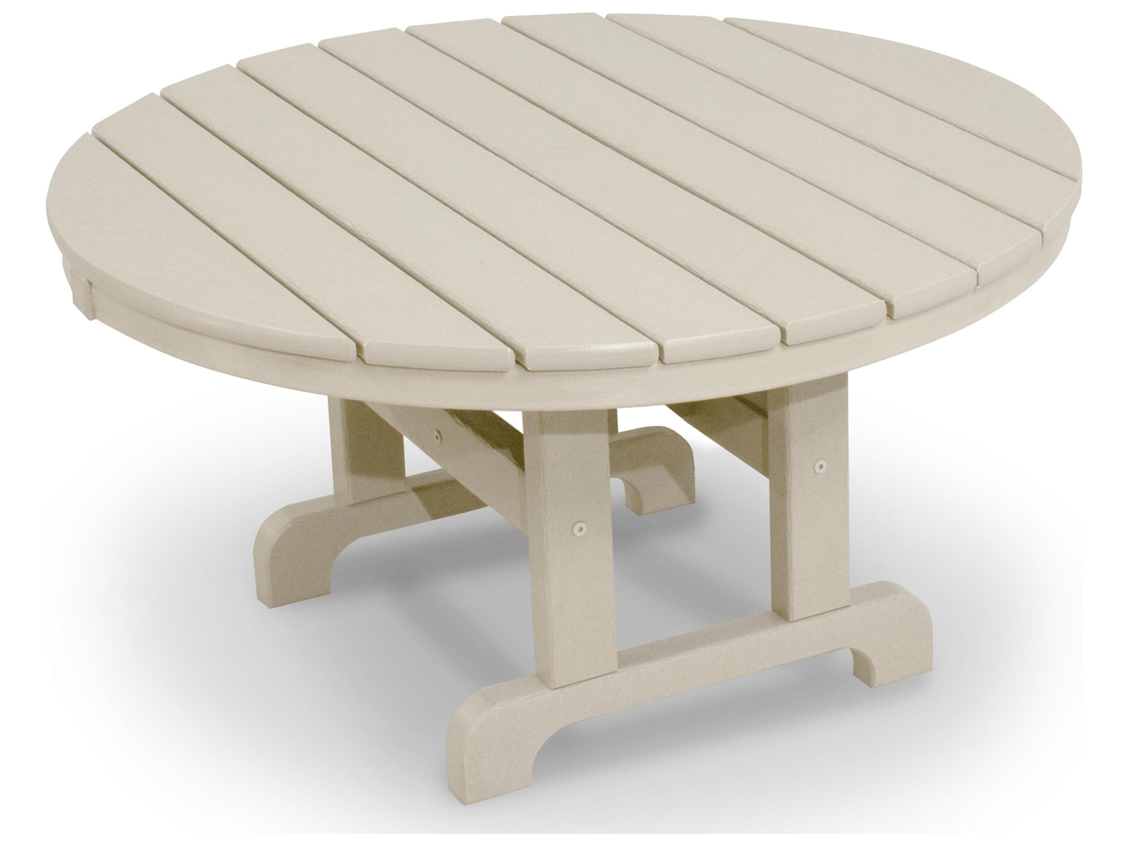 Trex® Outdoor Furniture™ Cape Cod Recycled Plastic Round Chat Table with Umbrella Hole