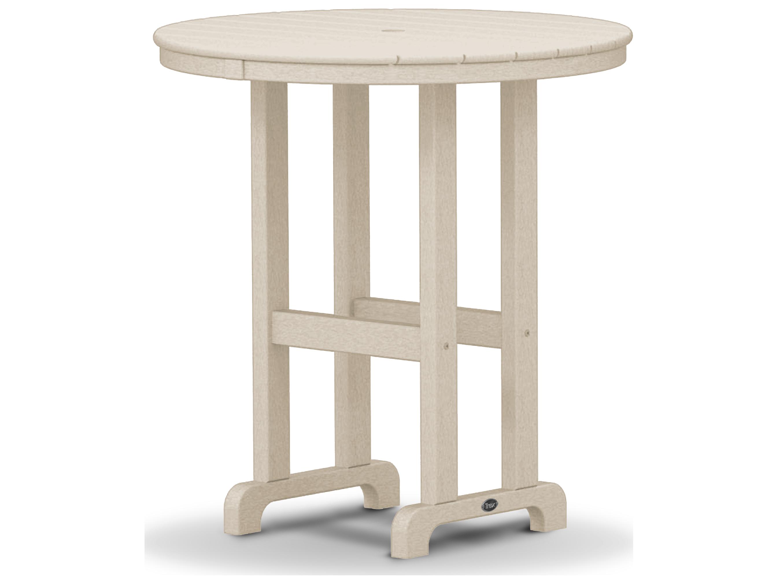 Trex® Outdoor Furniture™ Monterey Bay Recycled Plastic Round Counter Table with Umbrella Hole
