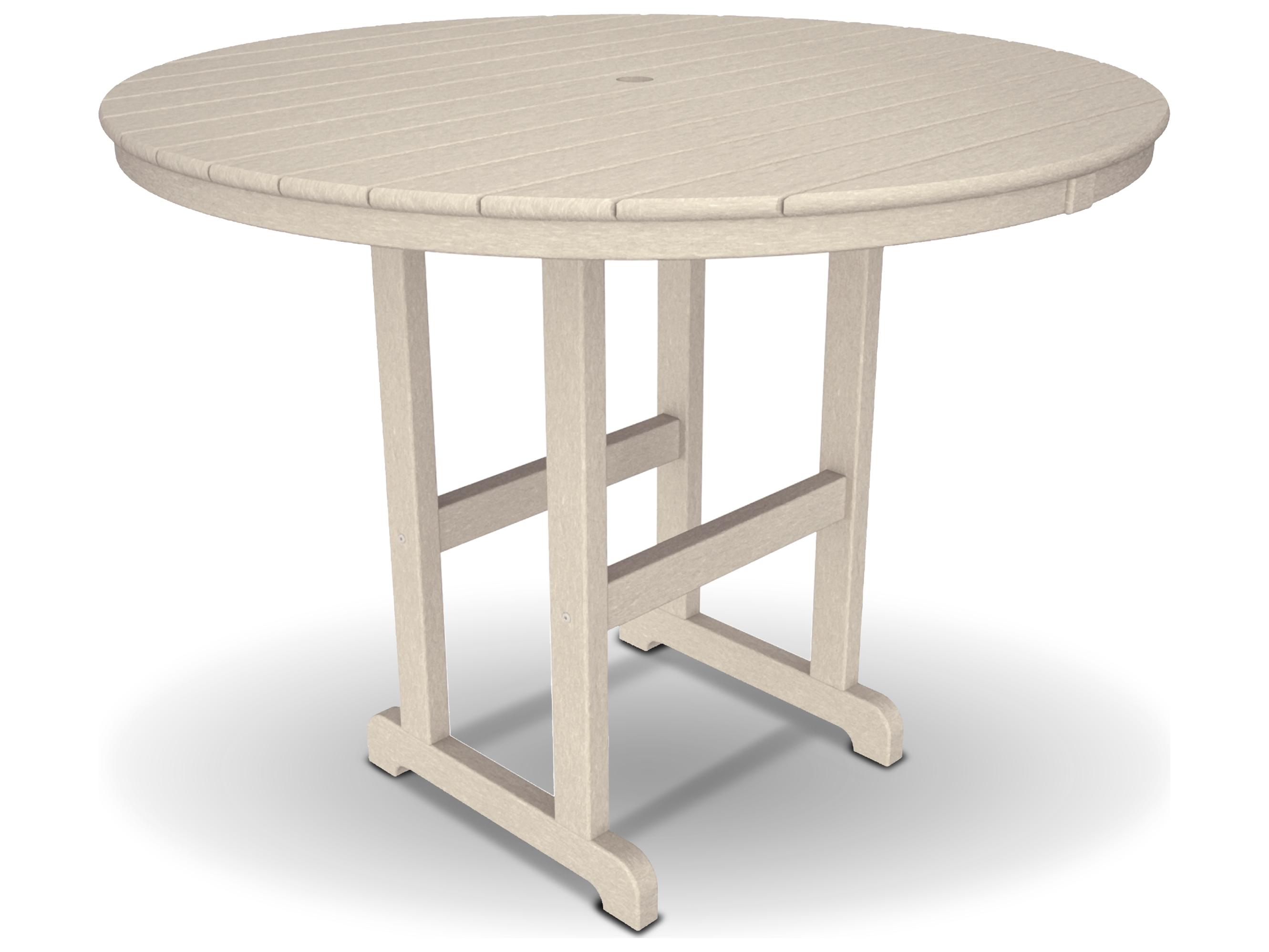 Trex® Outdoor Furniture™ Monterey Bay Recycled Plastic Round Counter Table with Umbrella Hole