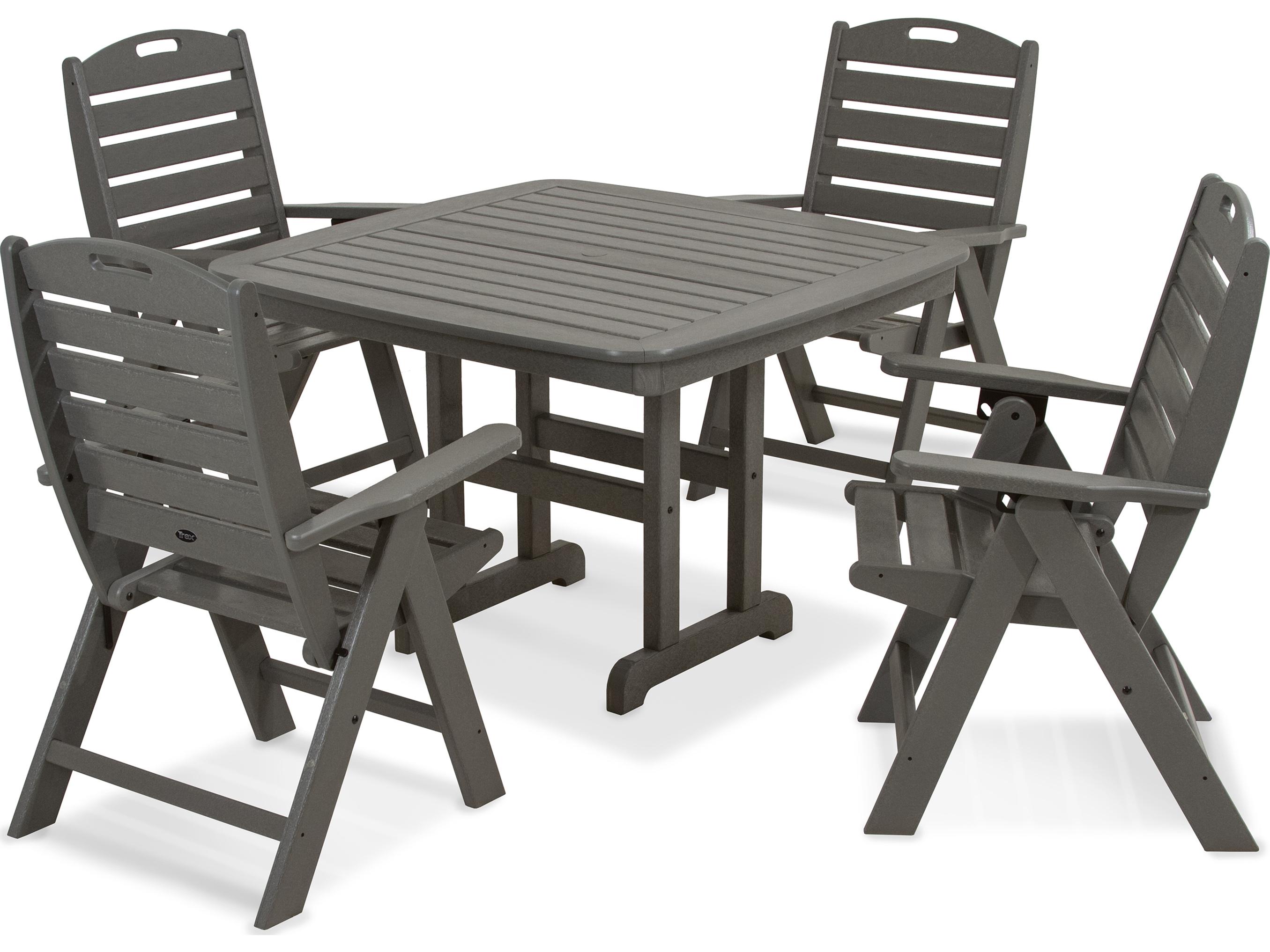 Trex® Outdoor Furniture™ Yacht Club Recycled Plastic 5 Piece Dining Set