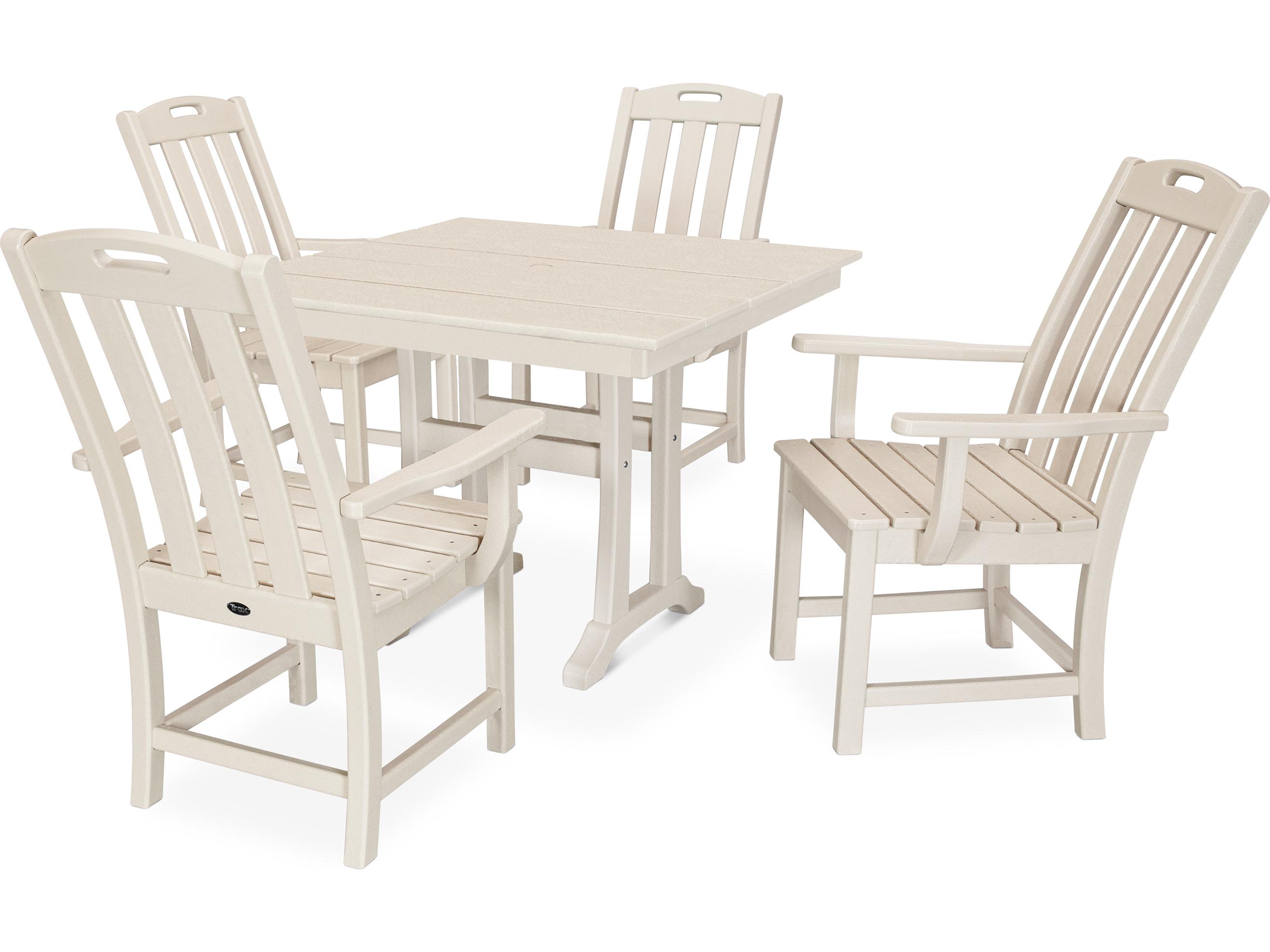 Trex® Outdoor Furniture™ Yacht Club Recycled Plastic 5 Piece Farmhouse Trestle Dining Set