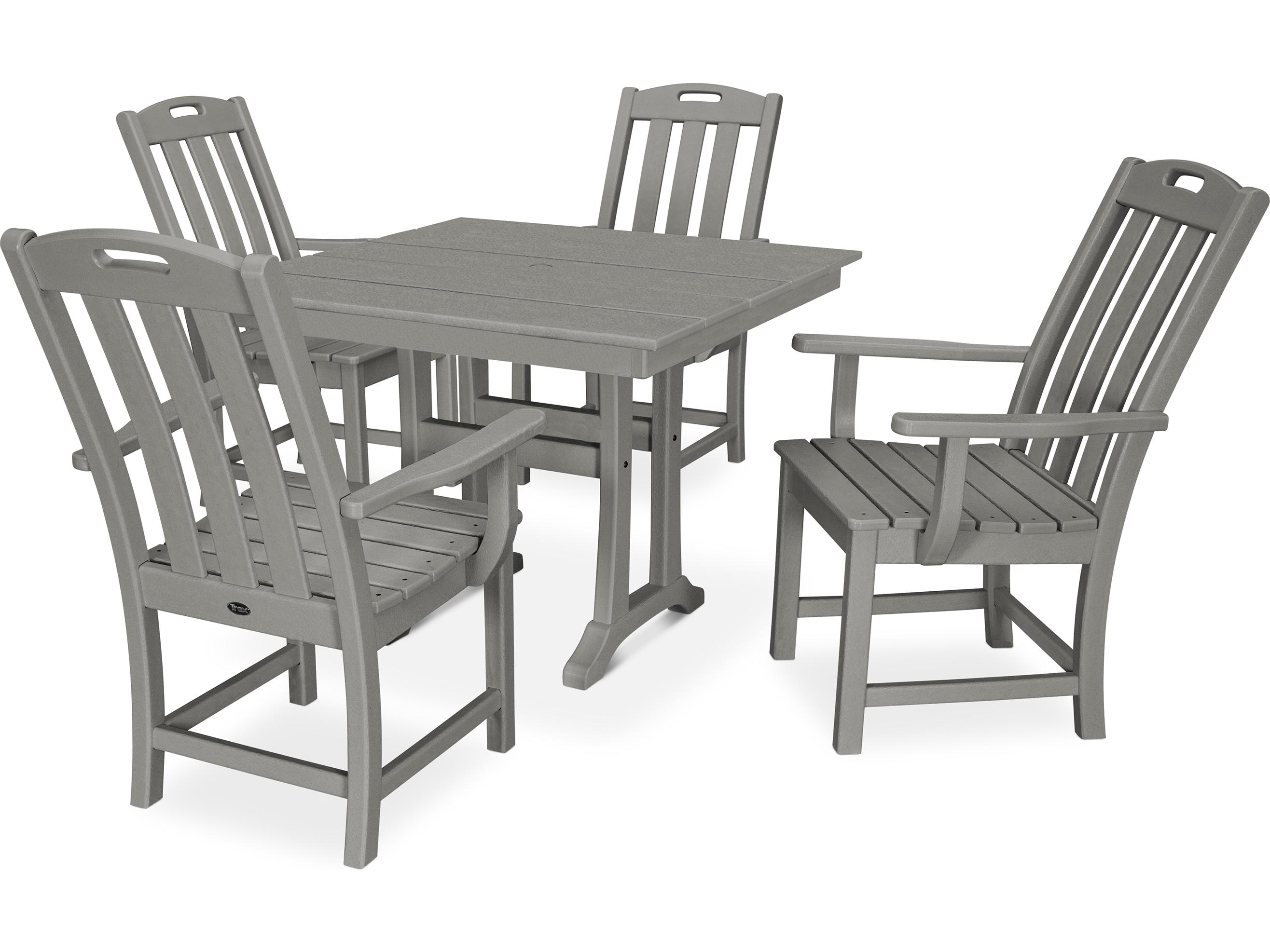 Trex® Outdoor Furniture™ Yacht Club Recycled Plastic 5 Piece Farmhouse Trestle Dining Set