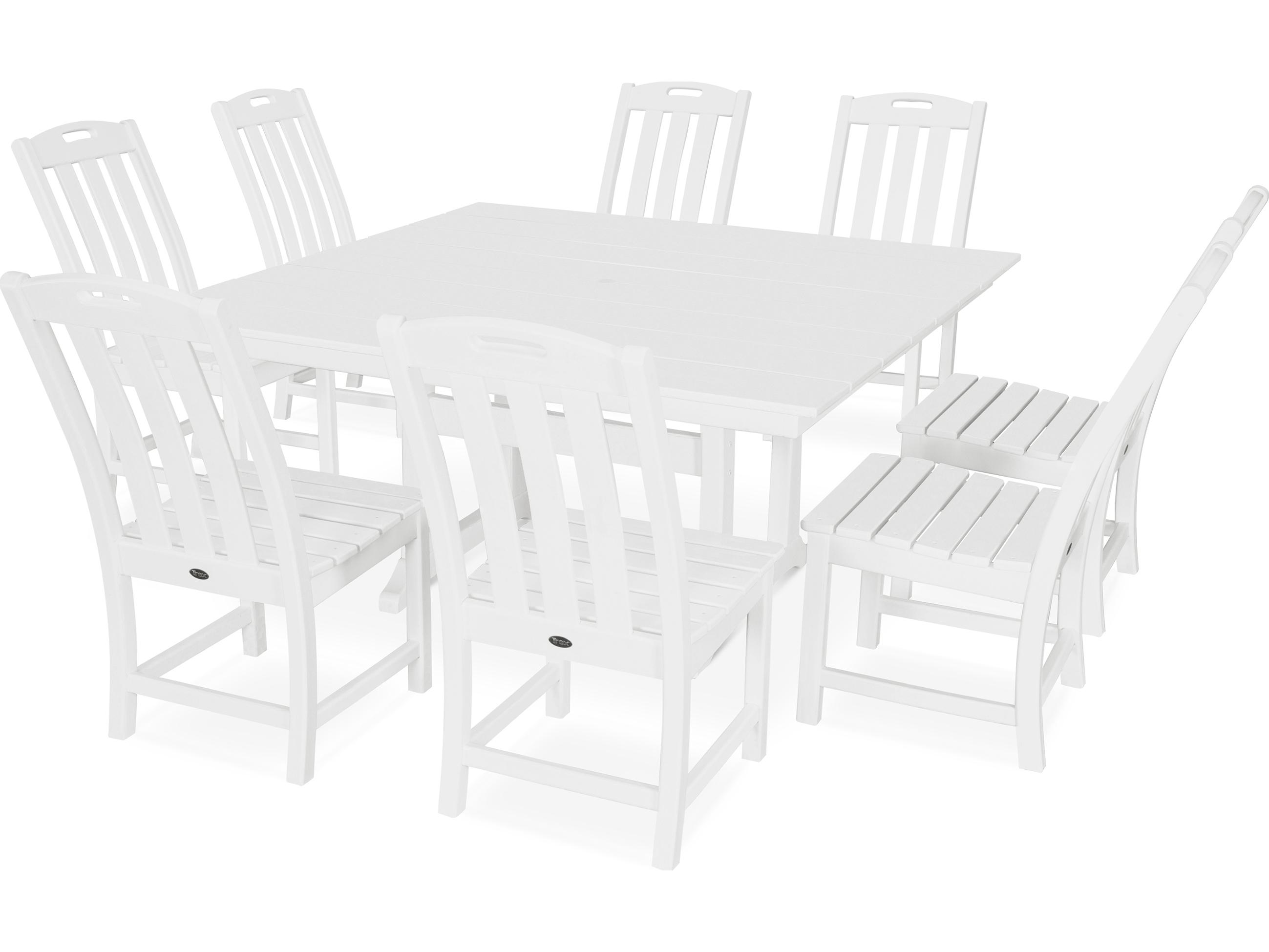 Trex® Outdoor Furniture™ Yacht Club Recycled Plastic 9 Piece Farmhouse Trestle Dining Set