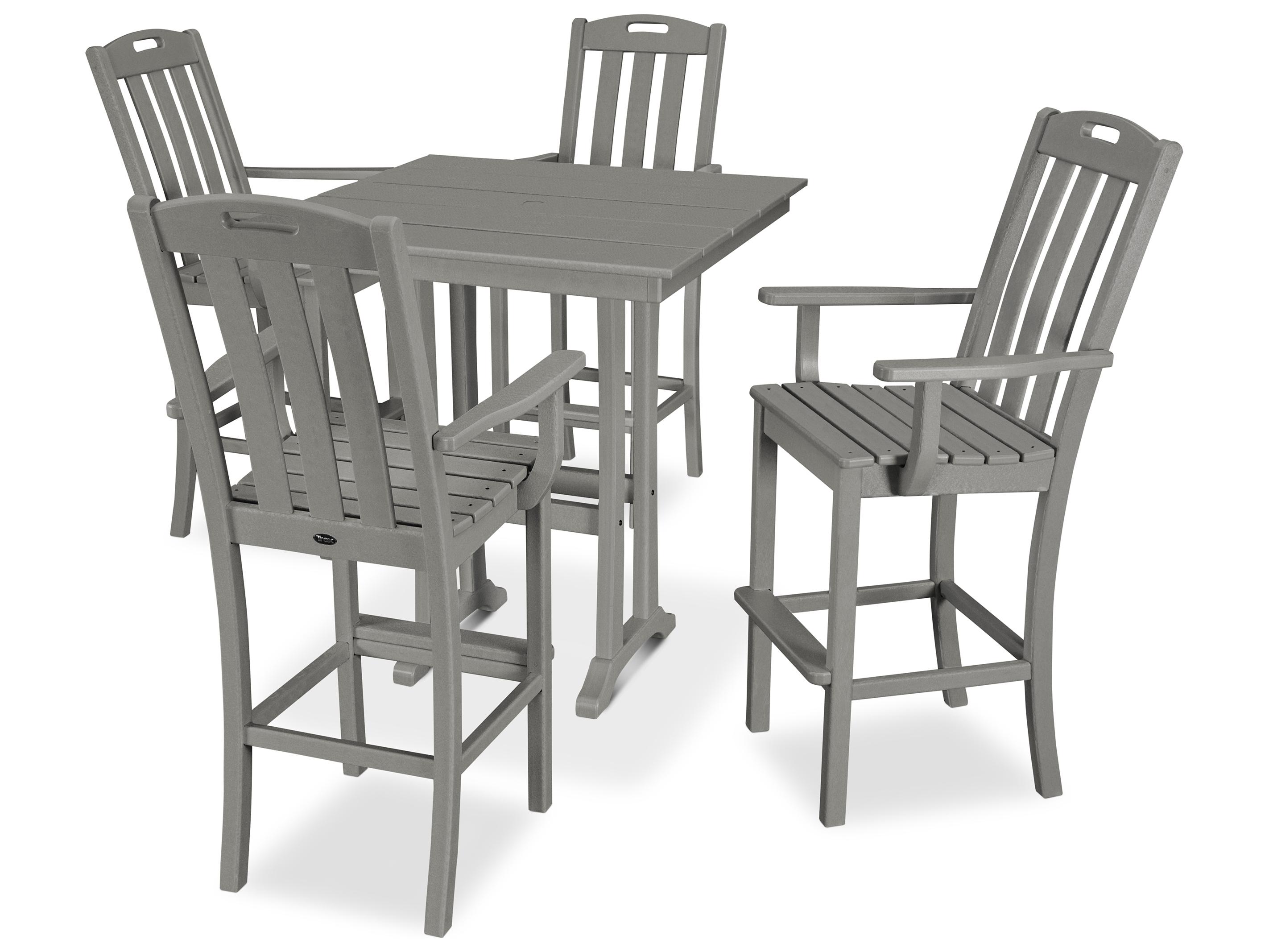 Trex® Outdoor Furniture™ Yacht Club Recycled Plastic 5 Piece Farmhouse Trestle Bar Set