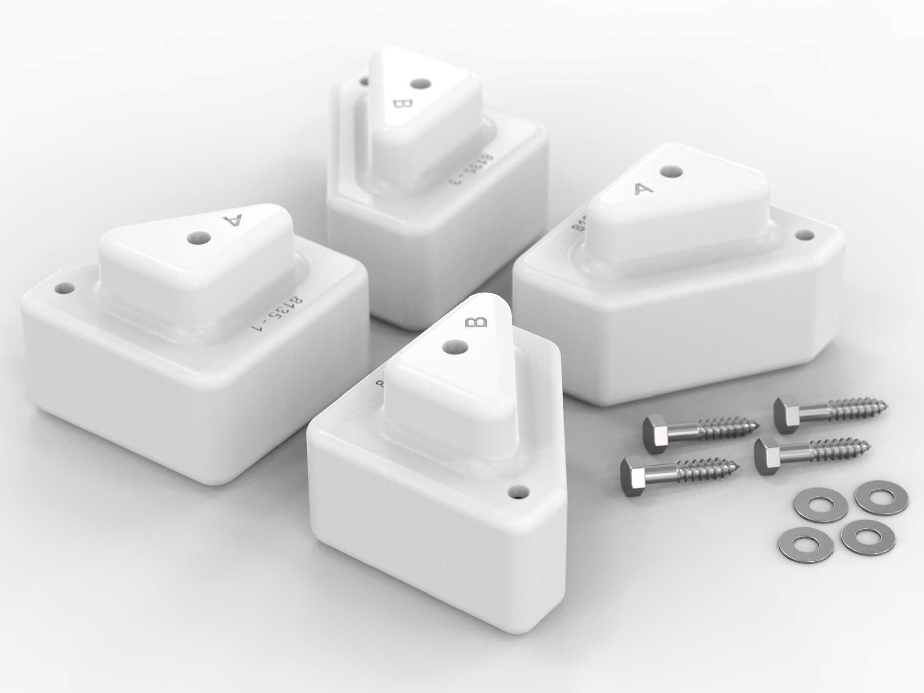 Tupelo Goods Deck Highcloud White Chaise Lounge Risers Set of 4