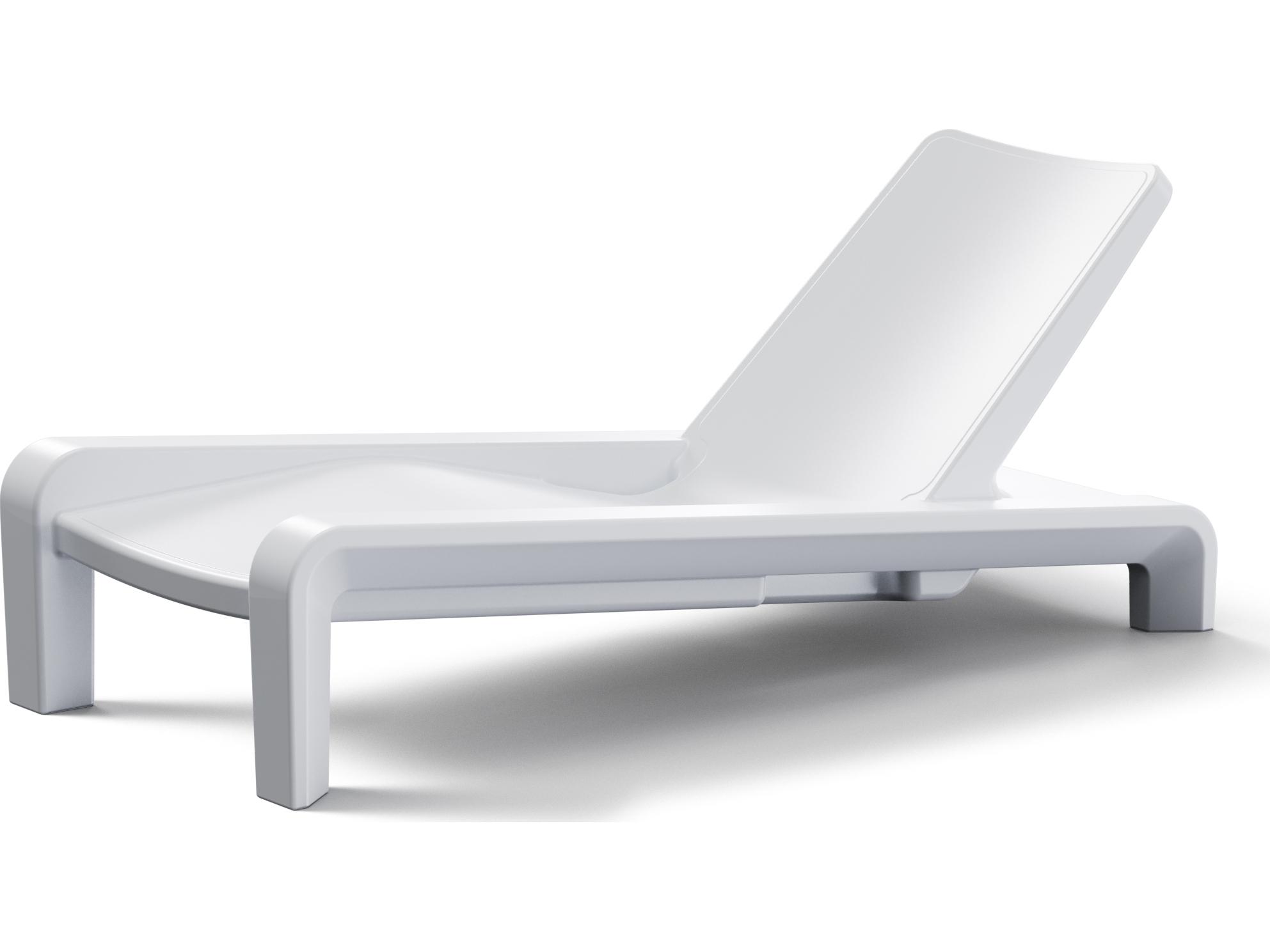 Tupelo Goods Deck Marine Grade Polyethylene Chaise Lounge in Highcloue White