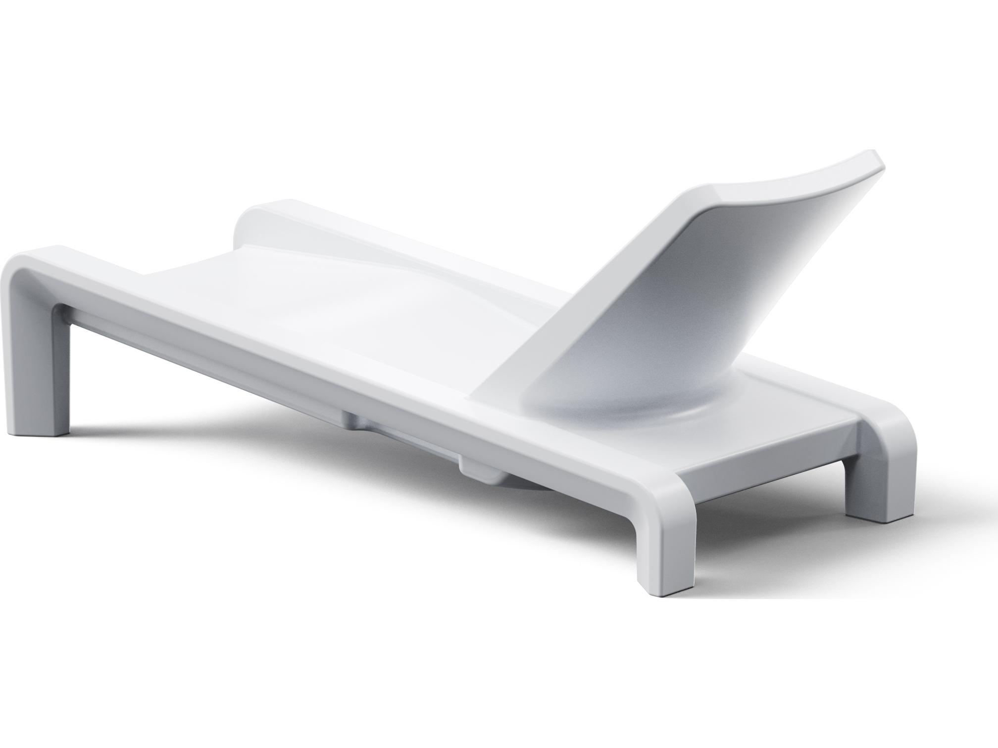 Tupelo Goods Deck Marine Grade Polyethylene Chaise Lounge in Highcloue White