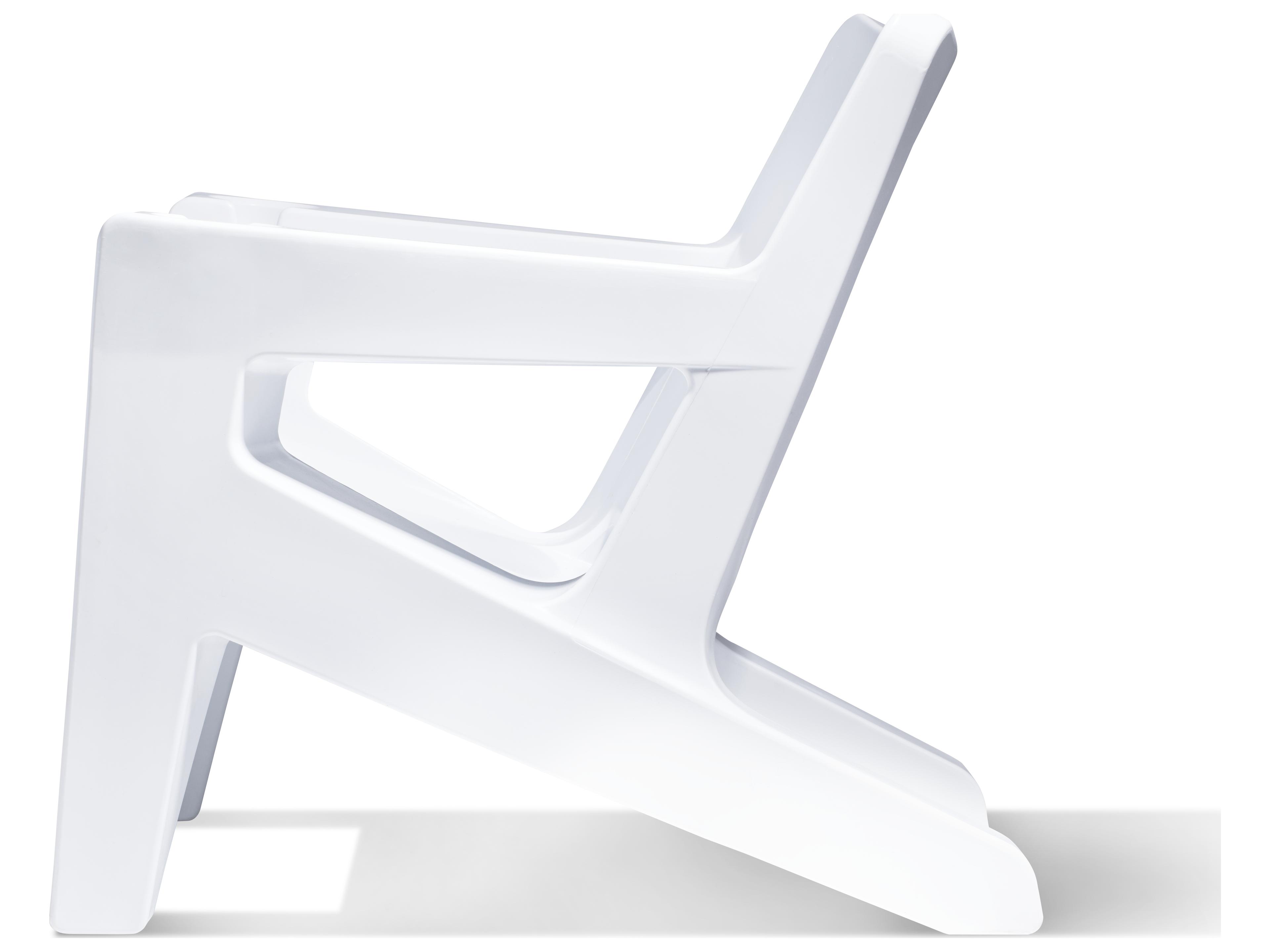 Tupelo Goods Bask Marine Grade Polyethylene Lounge Chair in Highcloud White