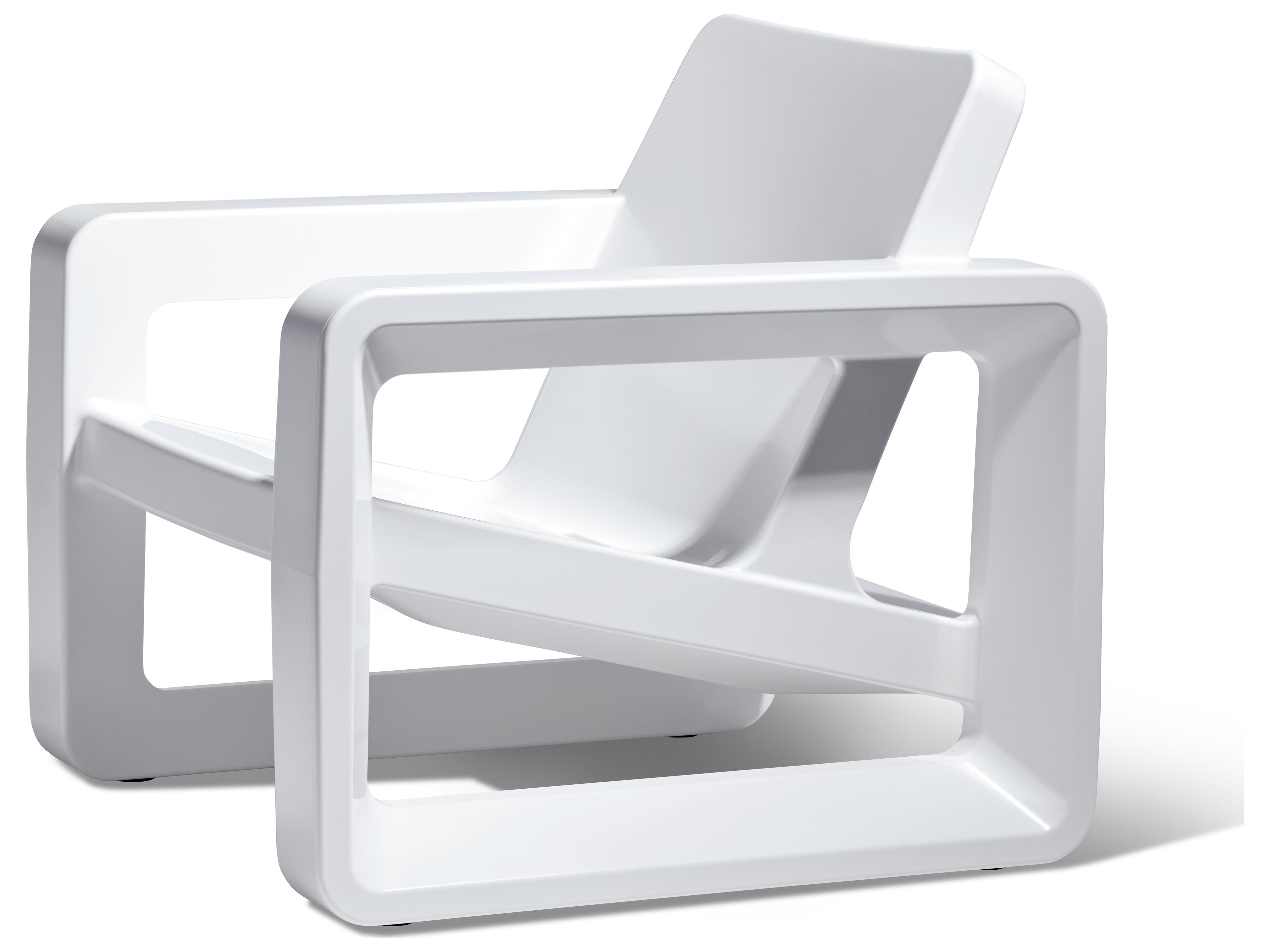 Tupelo Goods Deck Marine Grade Polyethylene Lounge Chair in Highcloud White