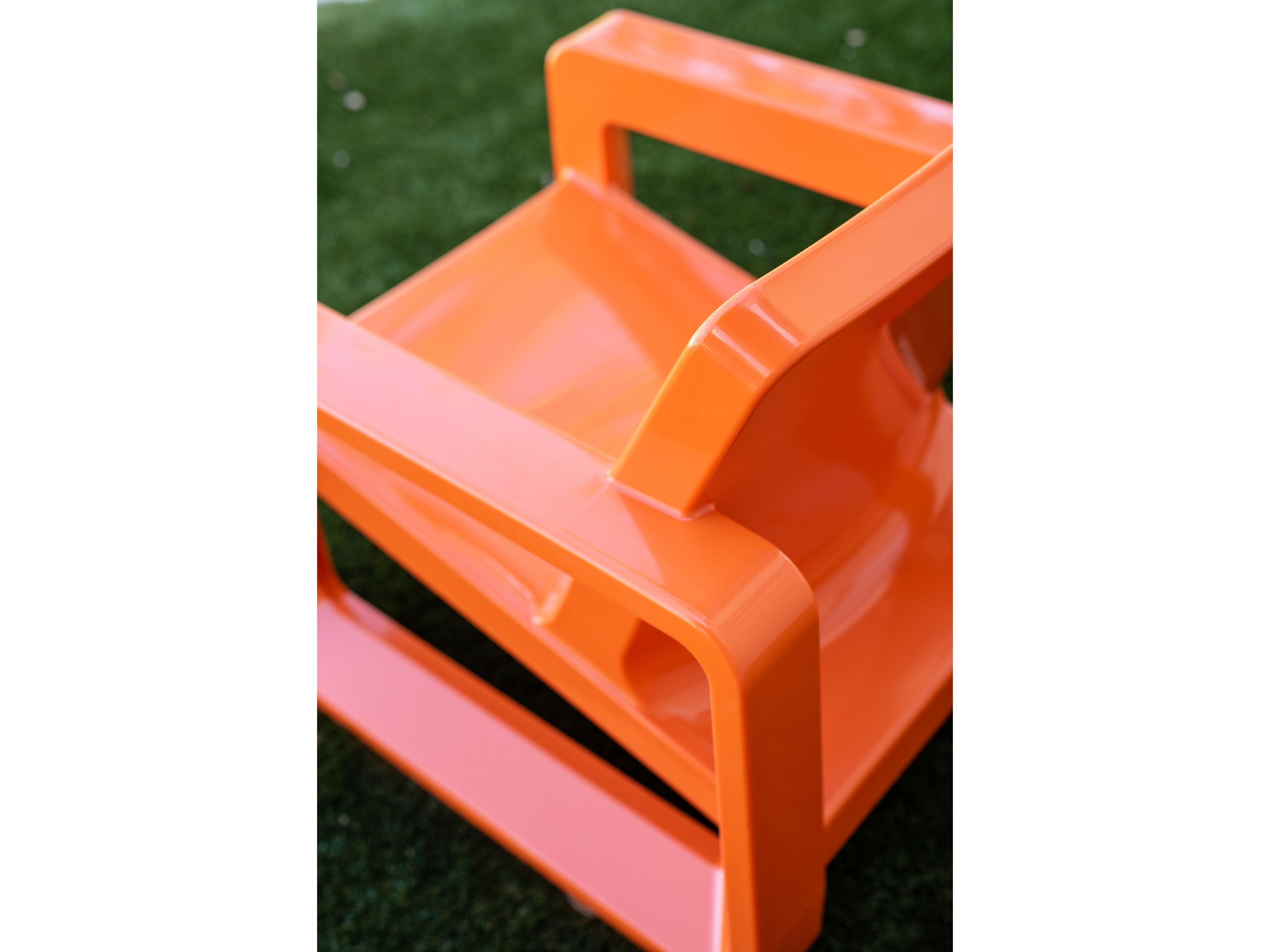 Tupelo Goods Deck Marine Grade Polyethylene Lounge Chair in Vintage Orange