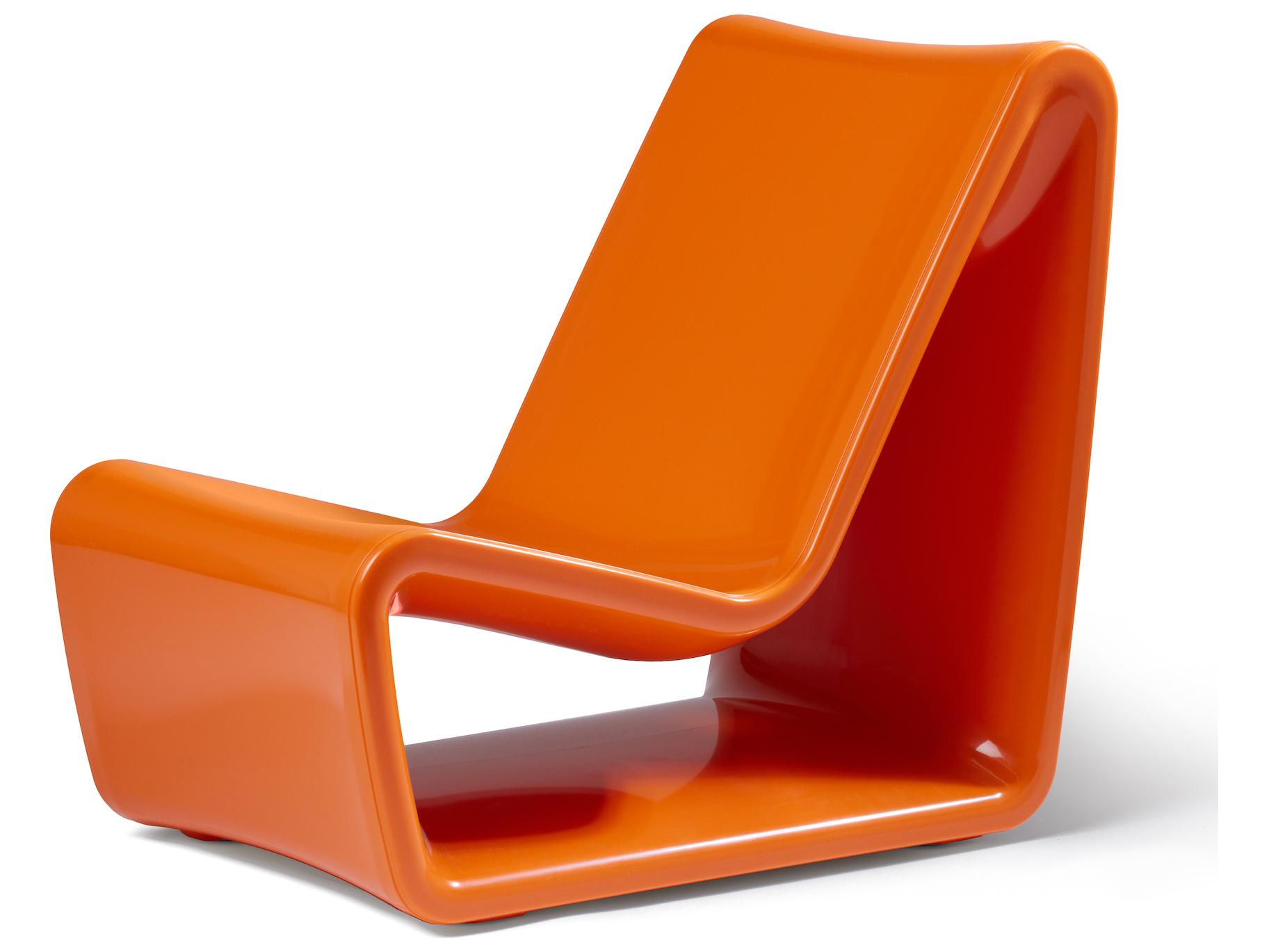 Tupelo Goods Loop Marine Grade Polyethylene Lounge Chair in Vintage Orange