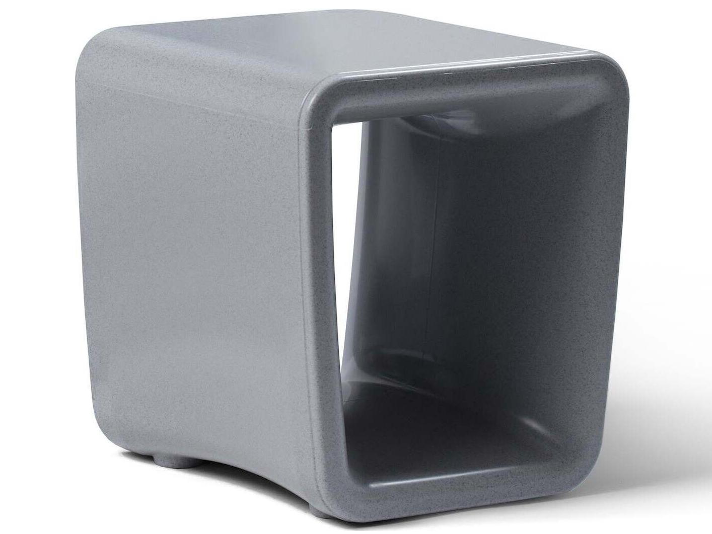 Tupelo Goods Loop Marine Grade Polyethylene Square End Table in Concrete Gray