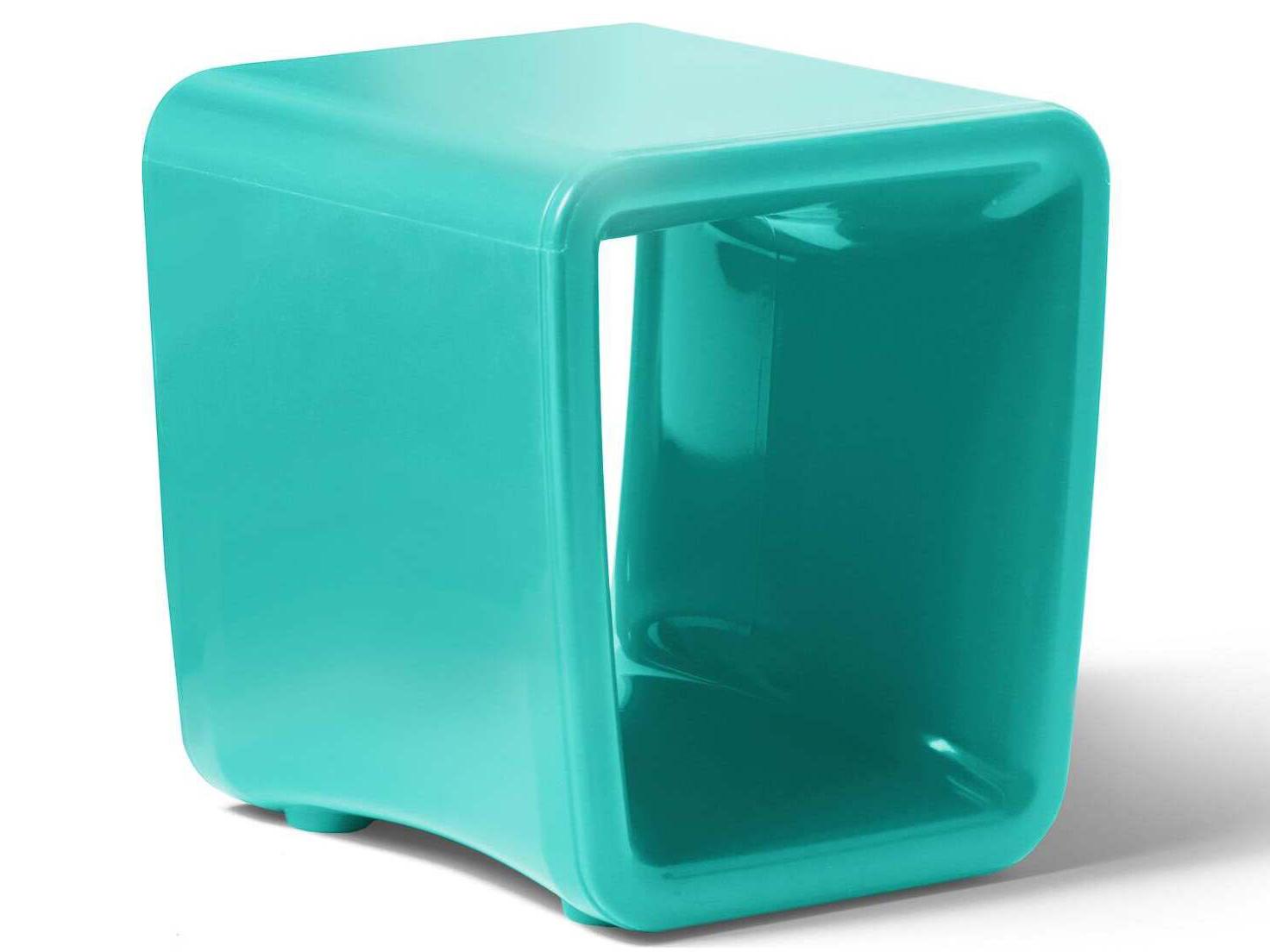 Tupelo Goods Loop Marine Grade Polyethylene Square End Table in Seafoam Green