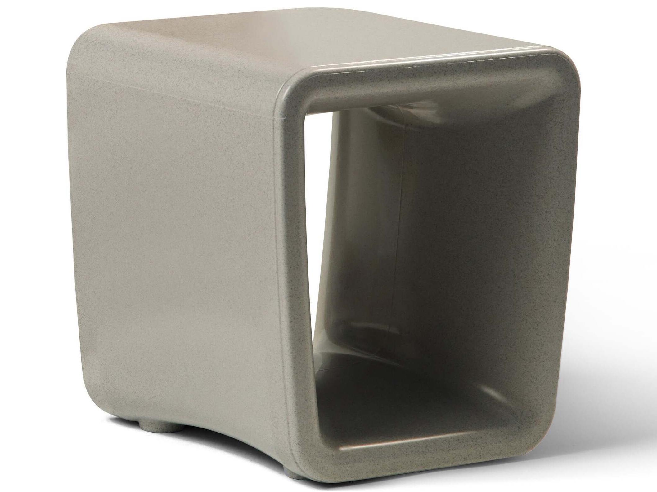 Tupelo Goods Loop Marine Grade Polyethylene Square End Table in Sandstone