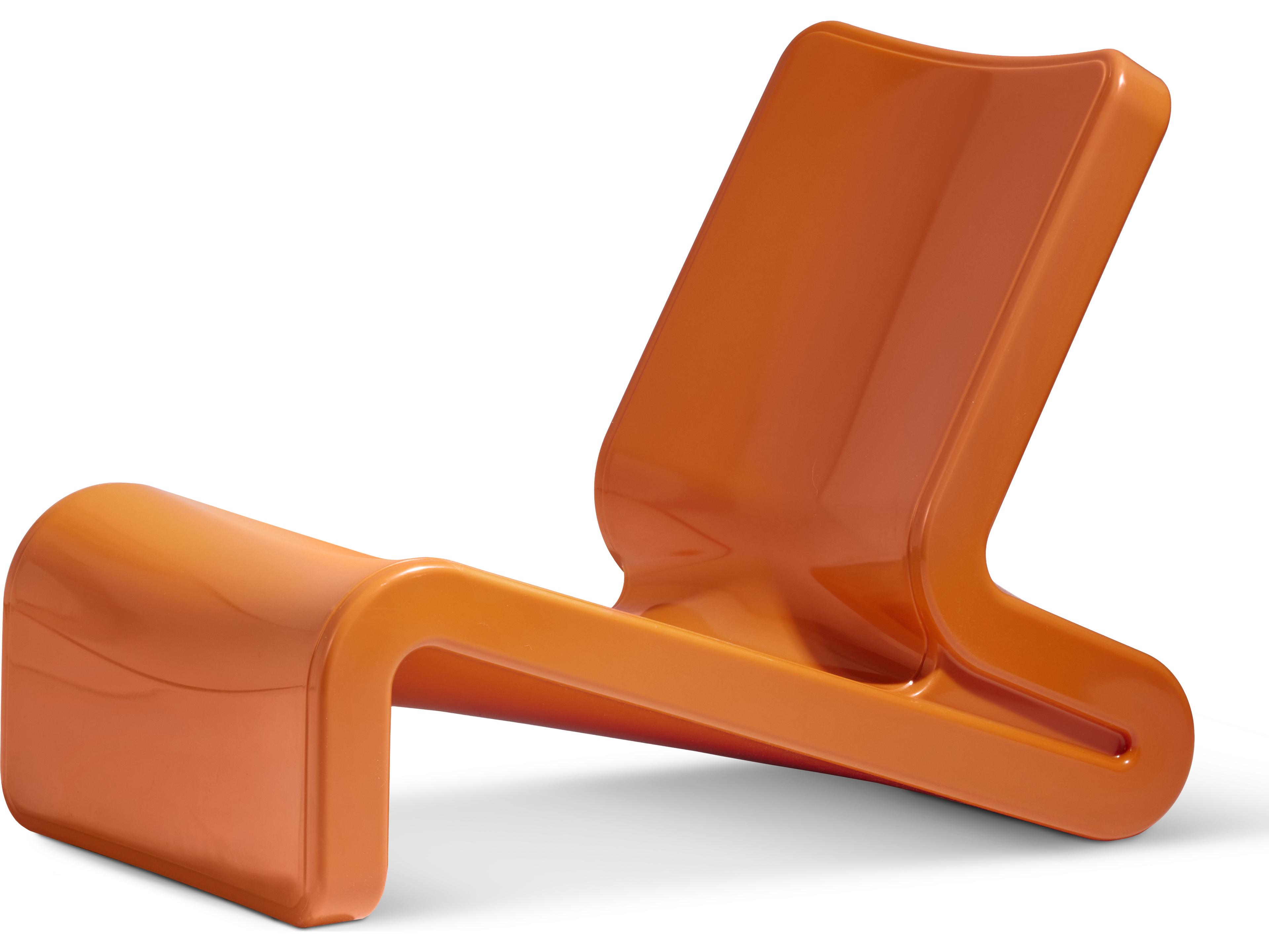 Tupelo Goods Line Marine Grade Polyethylene Lounge Chair in Vintage Orange