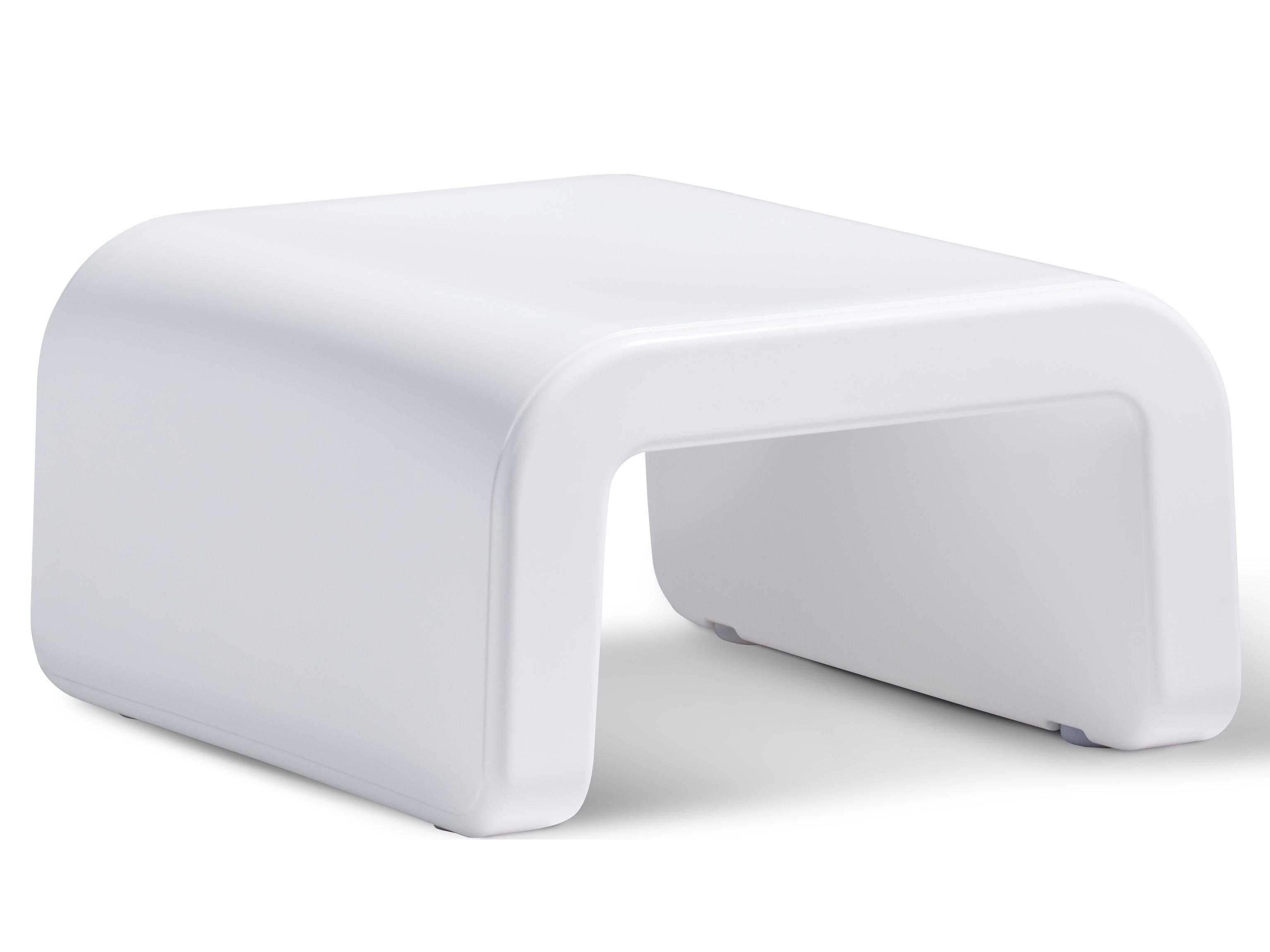 Tupelo Goods Line Marine Grade Polyethylene Ottoman in Highcloud White