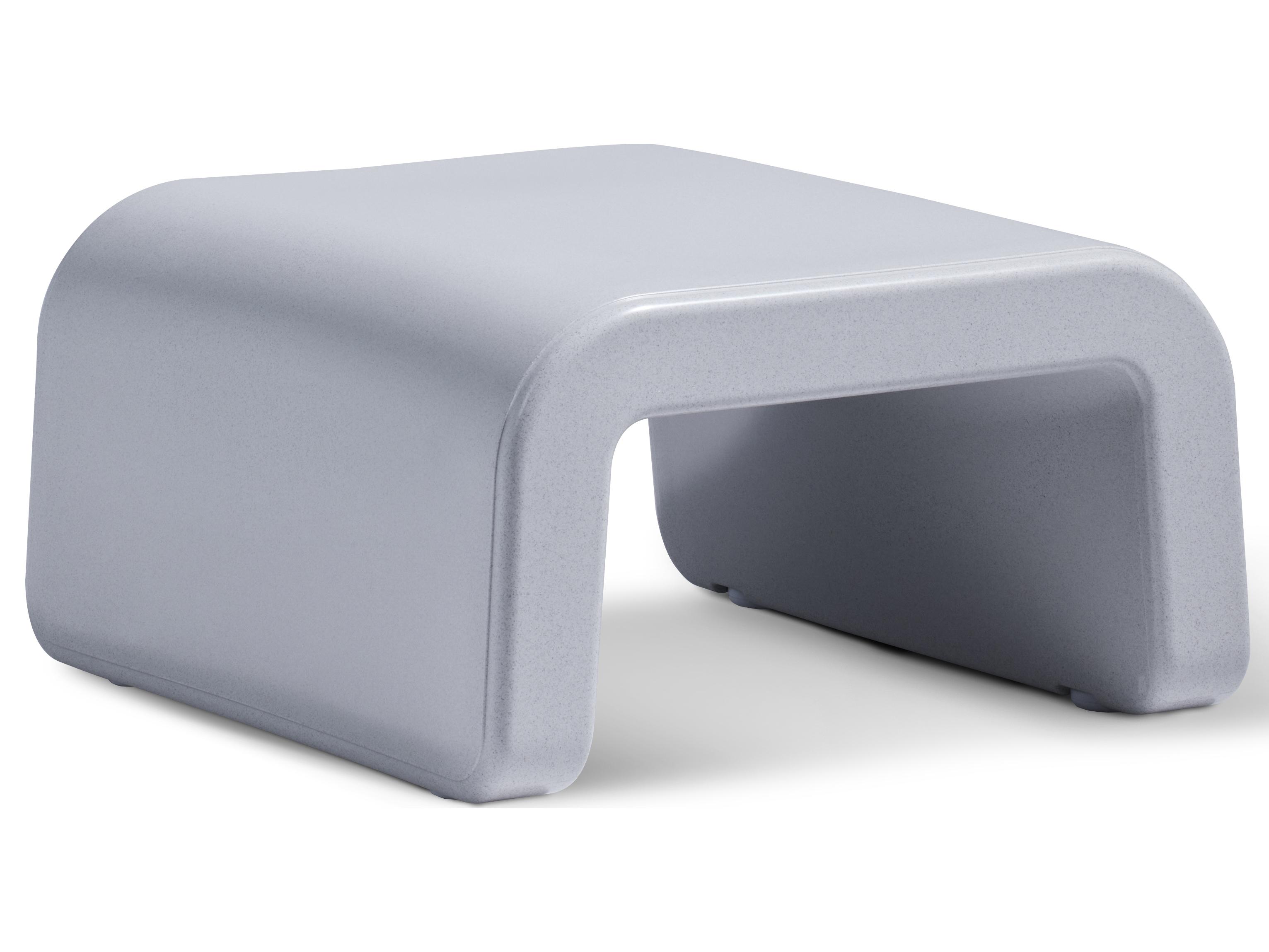 Tupelo Goods Line Marine Grade Polyethylene Ottoman in Concrete Gray