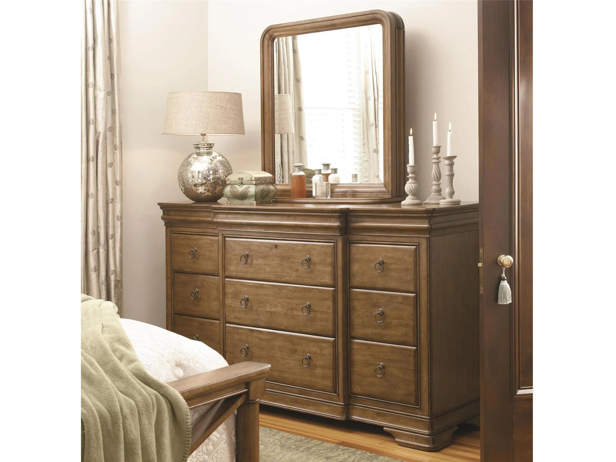 Universal Furniture New Lou Brown 9-Drawer Triple Dresser