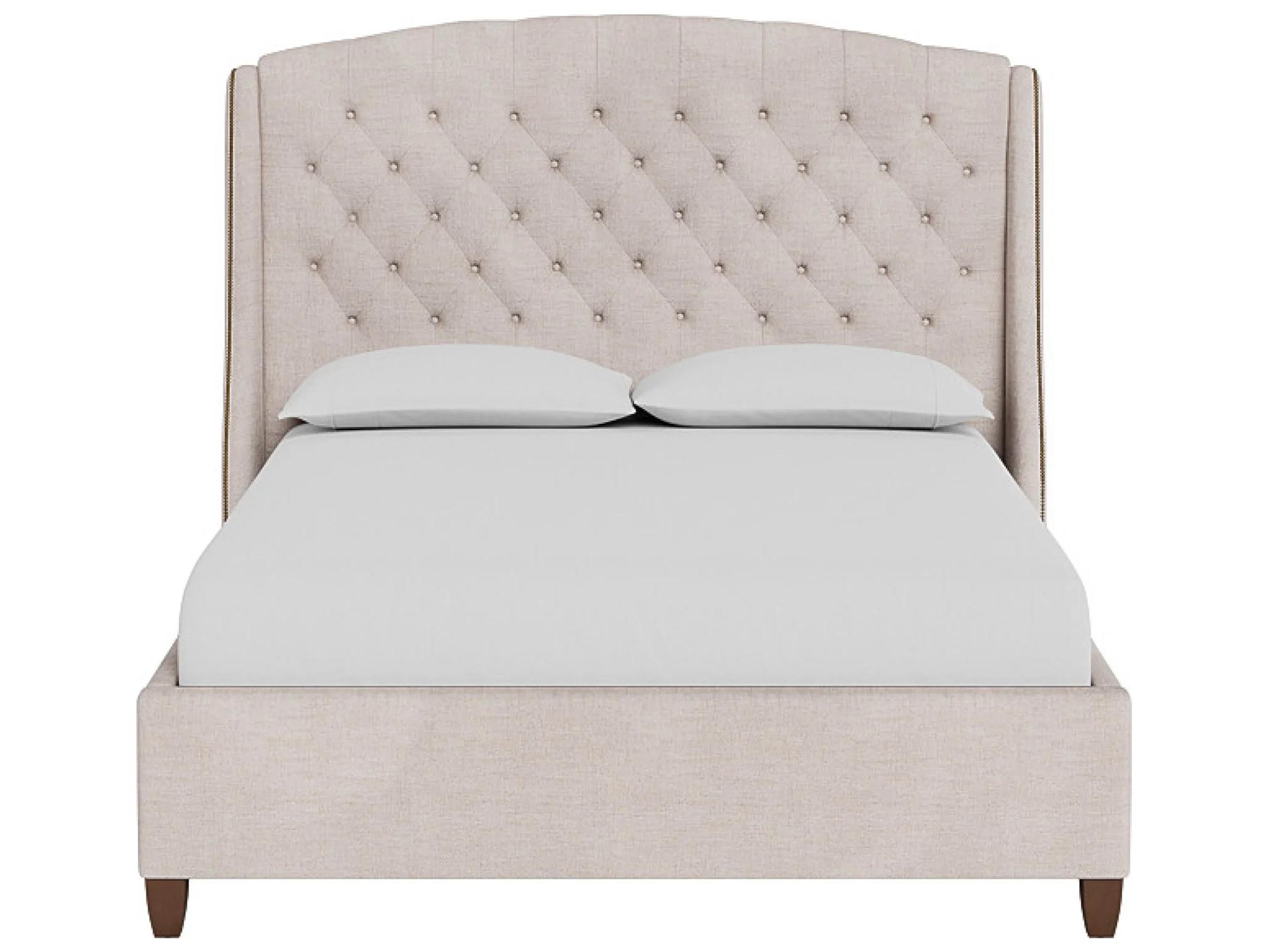 Universal Furniture Halston Bed White Upholstered Queen Panel