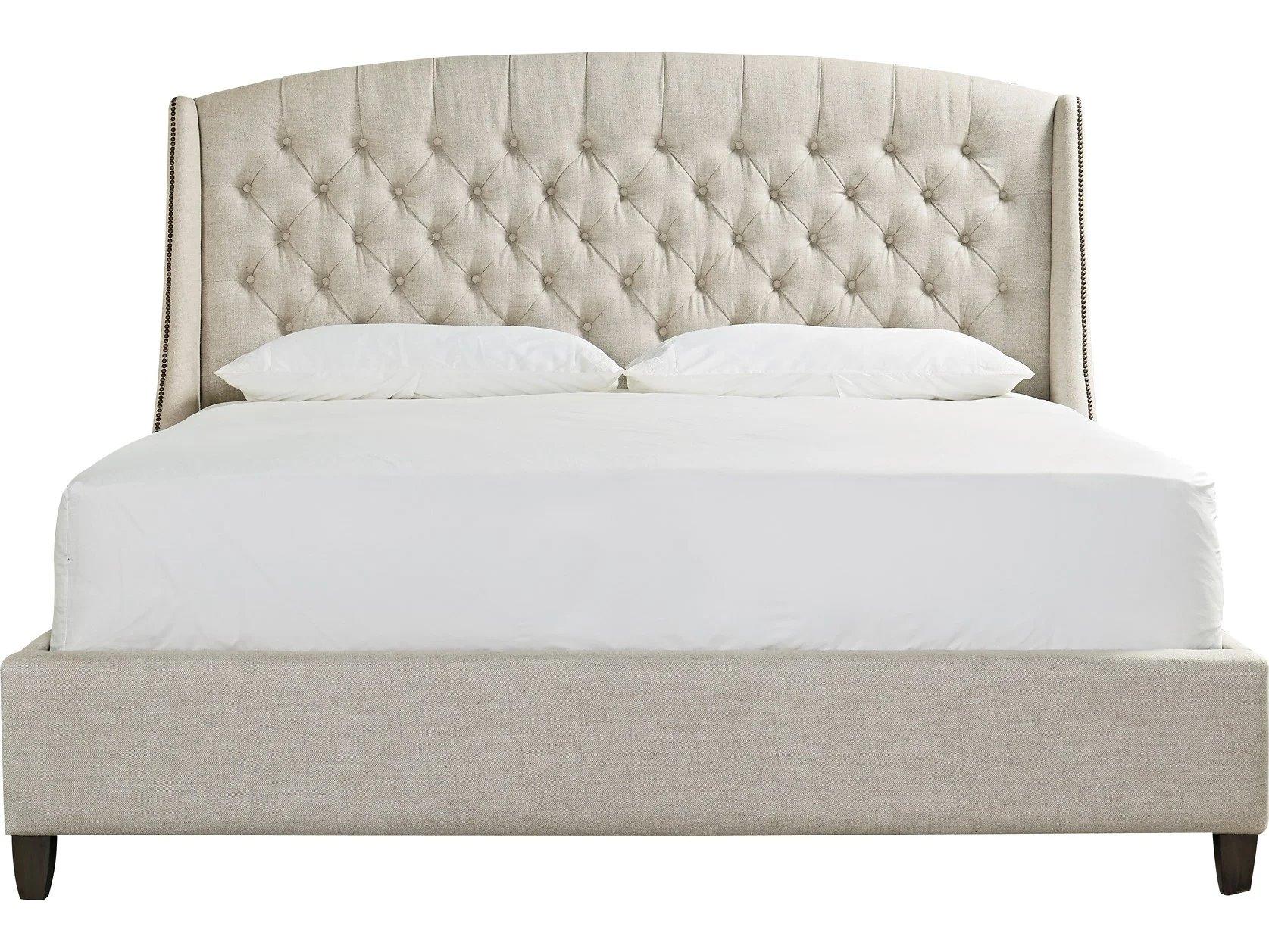 Universal Furniture Halston Bed White Upholstered King Panel