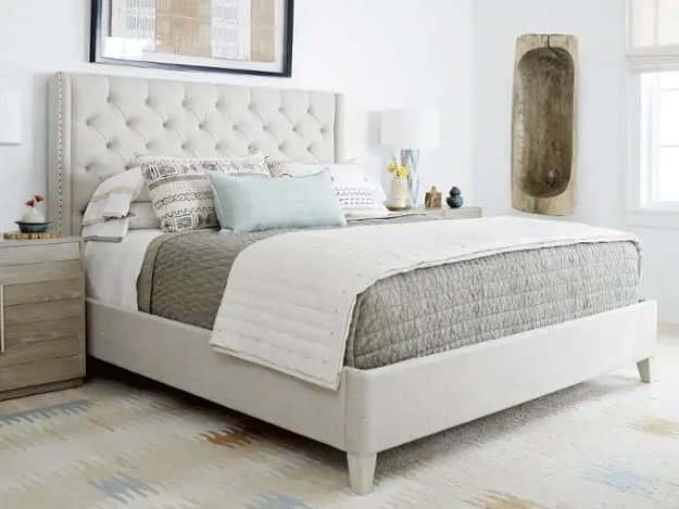 Universal Furniture Midtown Bed Beige Upholstered King Platform