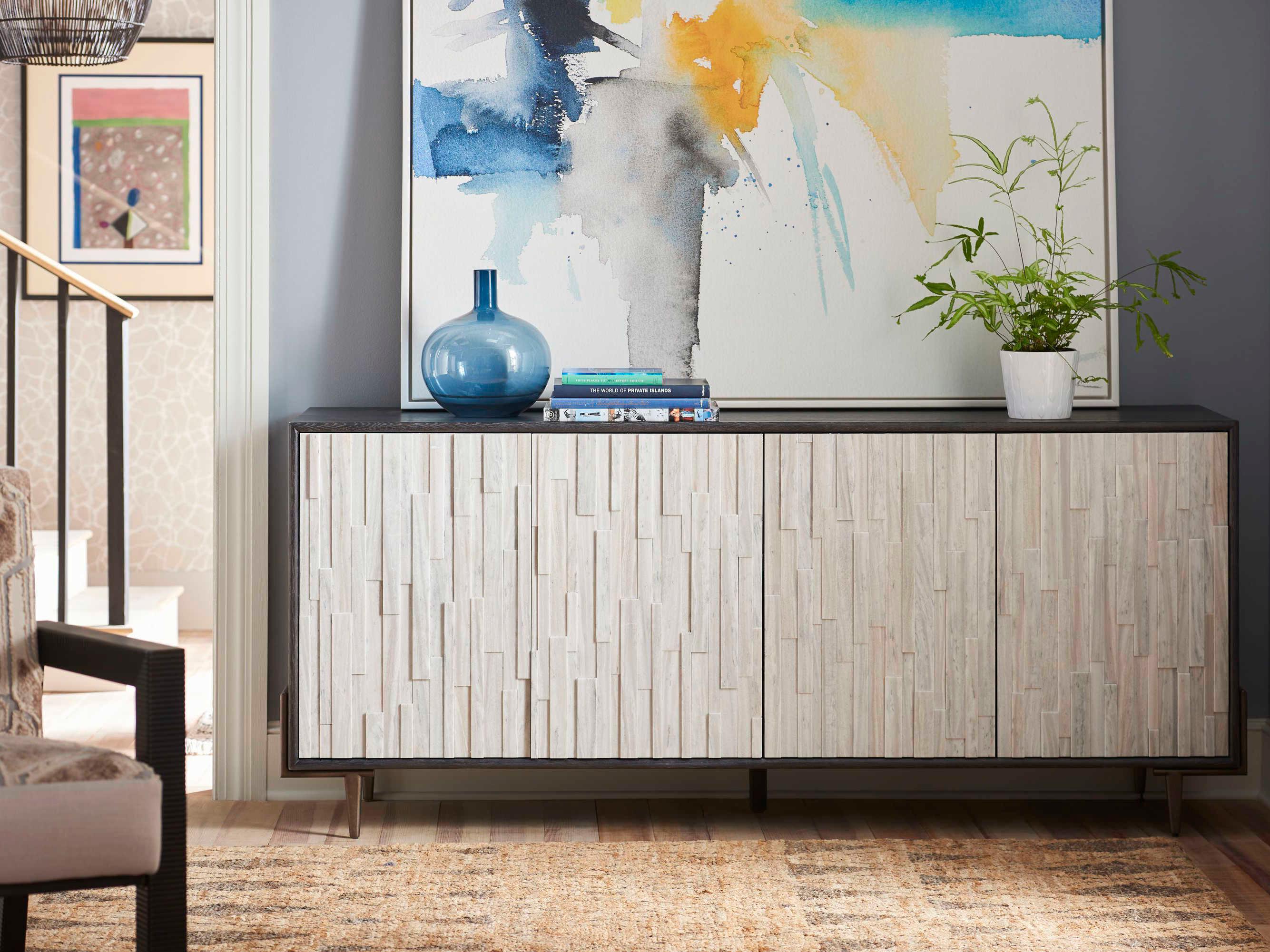 Universal Furniture Curated Ols 80" Rubberwood Onyx Media Console