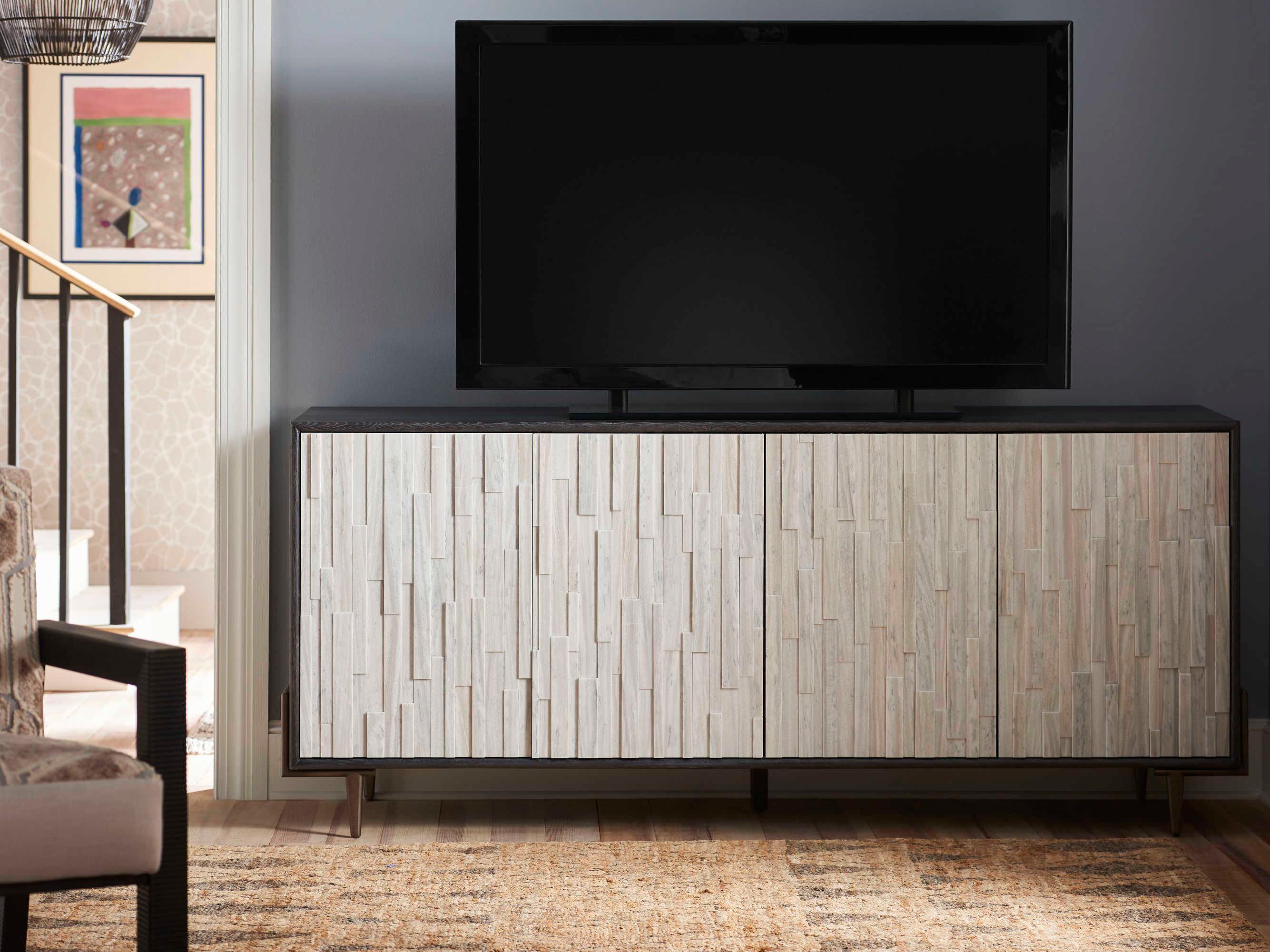 Universal Furniture Curated Ols 80" Rubberwood Onyx Media Console