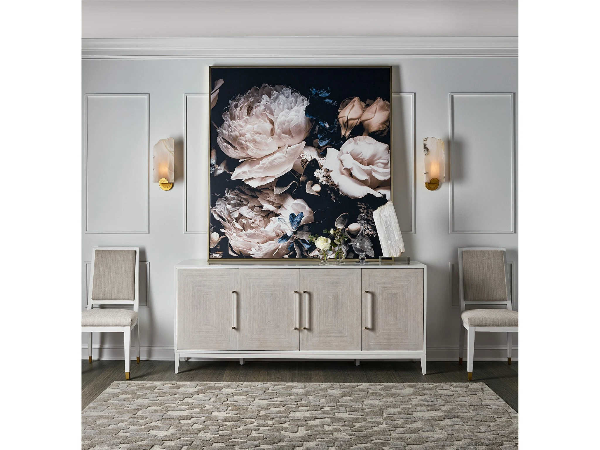 Universal Furniture Miranda Kerr 78" Alabaster White Lacquer Credenza Sideboard