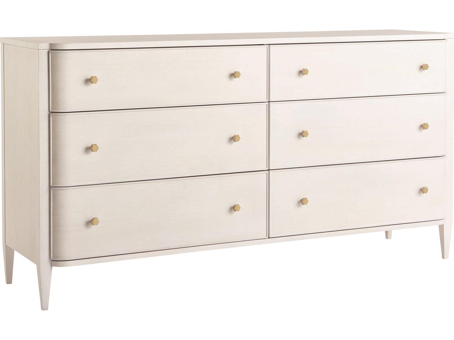 Universal Furniture Miranda Kerr Chelsea 6-Drawers White Solid Wood Double Dresser