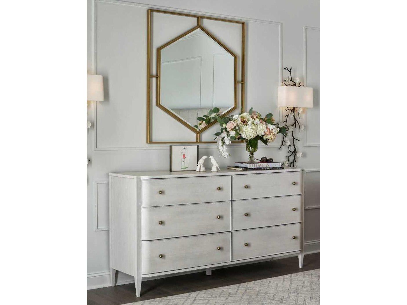 Universal Furniture Miranda Kerr Chelsea 6-Drawers White Solid Wood Double Dresser