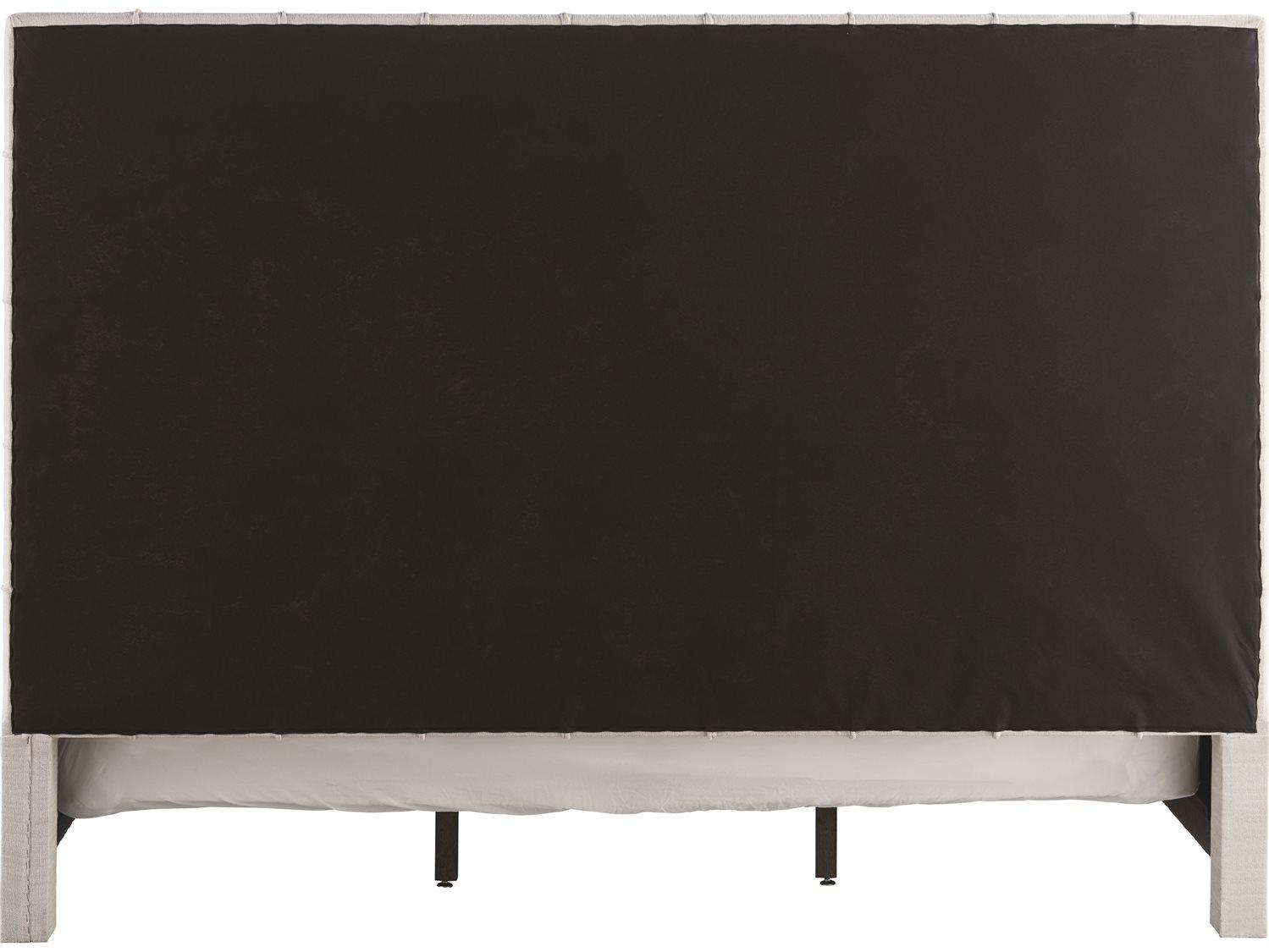 Universal Furniture Miranda Kerr Uptown Alabaster Woven Pewter Beige Upholstered Queen Platform Bed