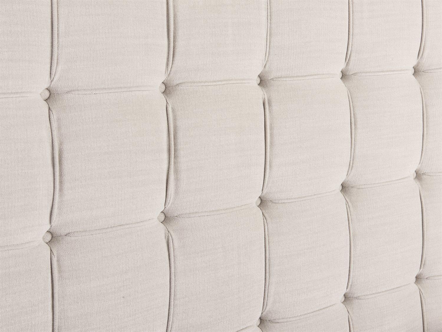 Universal Furniture Miranda Kerr Uptown Alabaster Woven Pewter Beige Upholstered Queen Platform Bed