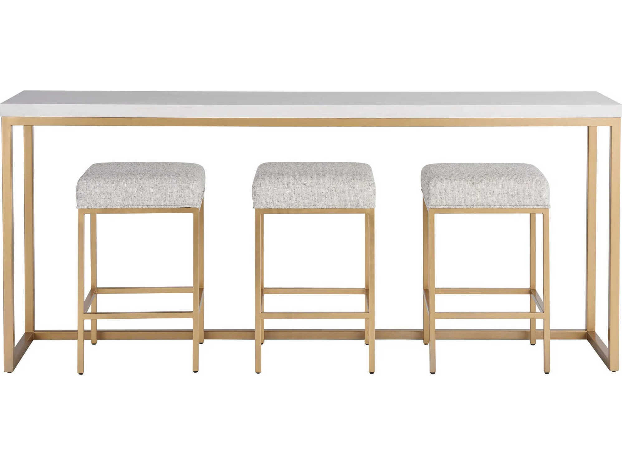 Universal Furniture Miranda Kerr Rectangular Stone Alabaster Soft Gold Console Table