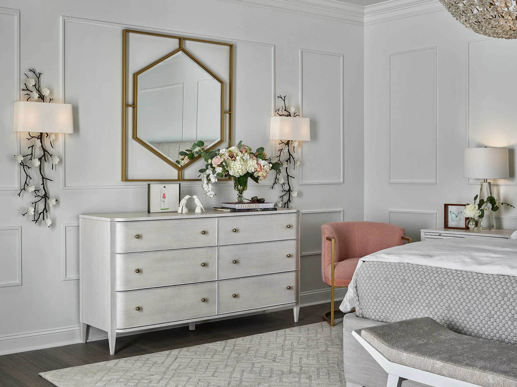 Universal Furniture Miranda Kerr Love Joy Bliss Rectangular Wall Mirror