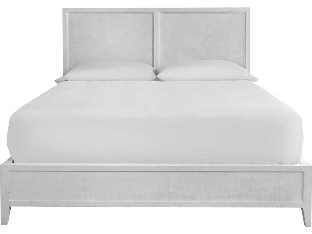 Universal Furniture Modern Farmhouse Ames Rustic Oak White Wood Queen Platform Bed