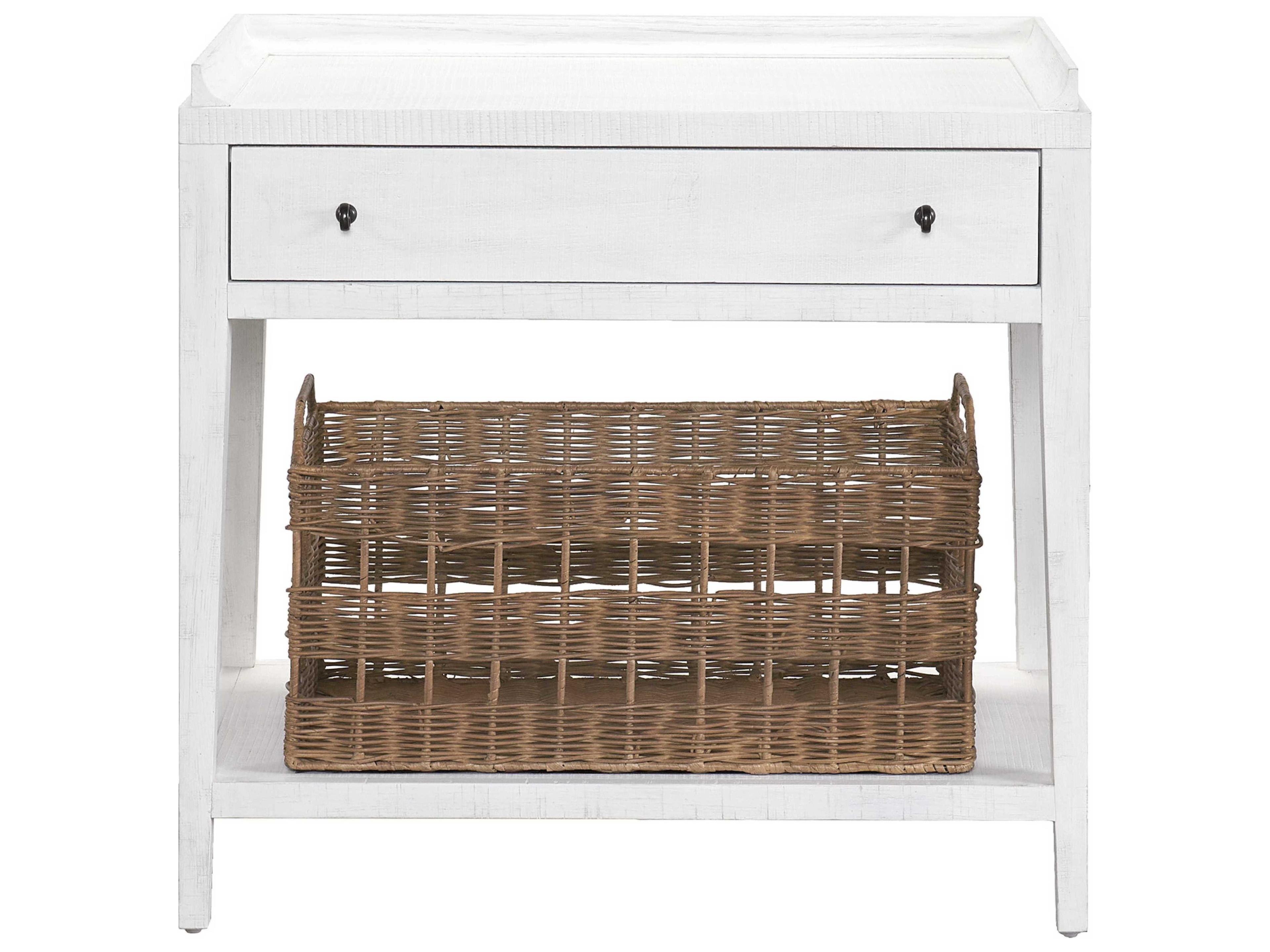 Universal Furniture Modern Farmhouse Leg 1-Drawer White Oak Wood Nightstand