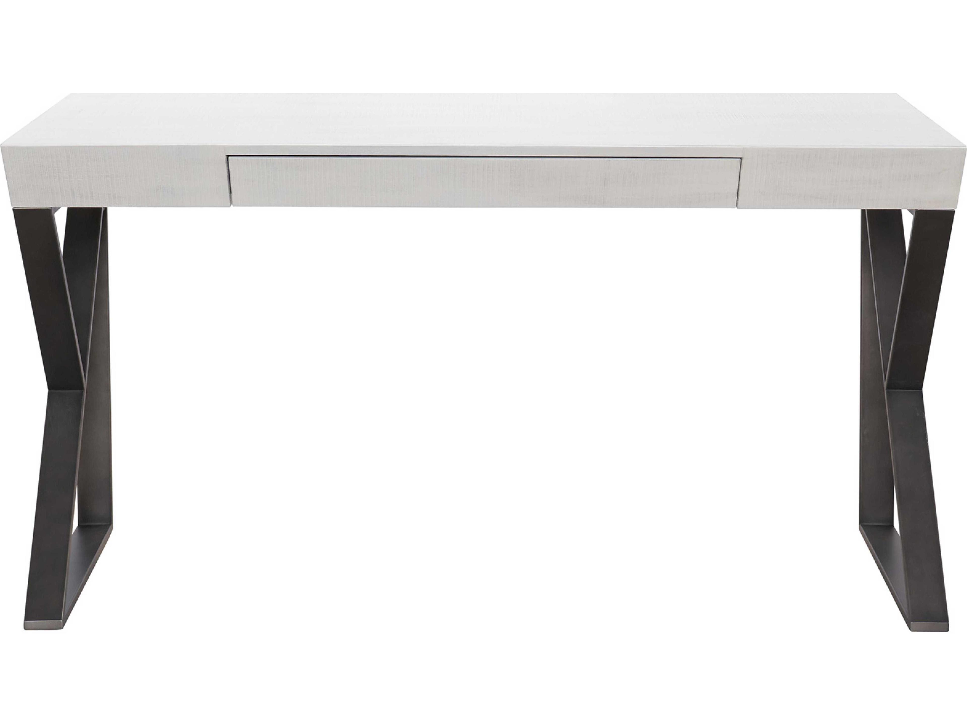 Universal Furniture Modern Farmhouse Ronan Rustic Oak White Wood Writing Desk