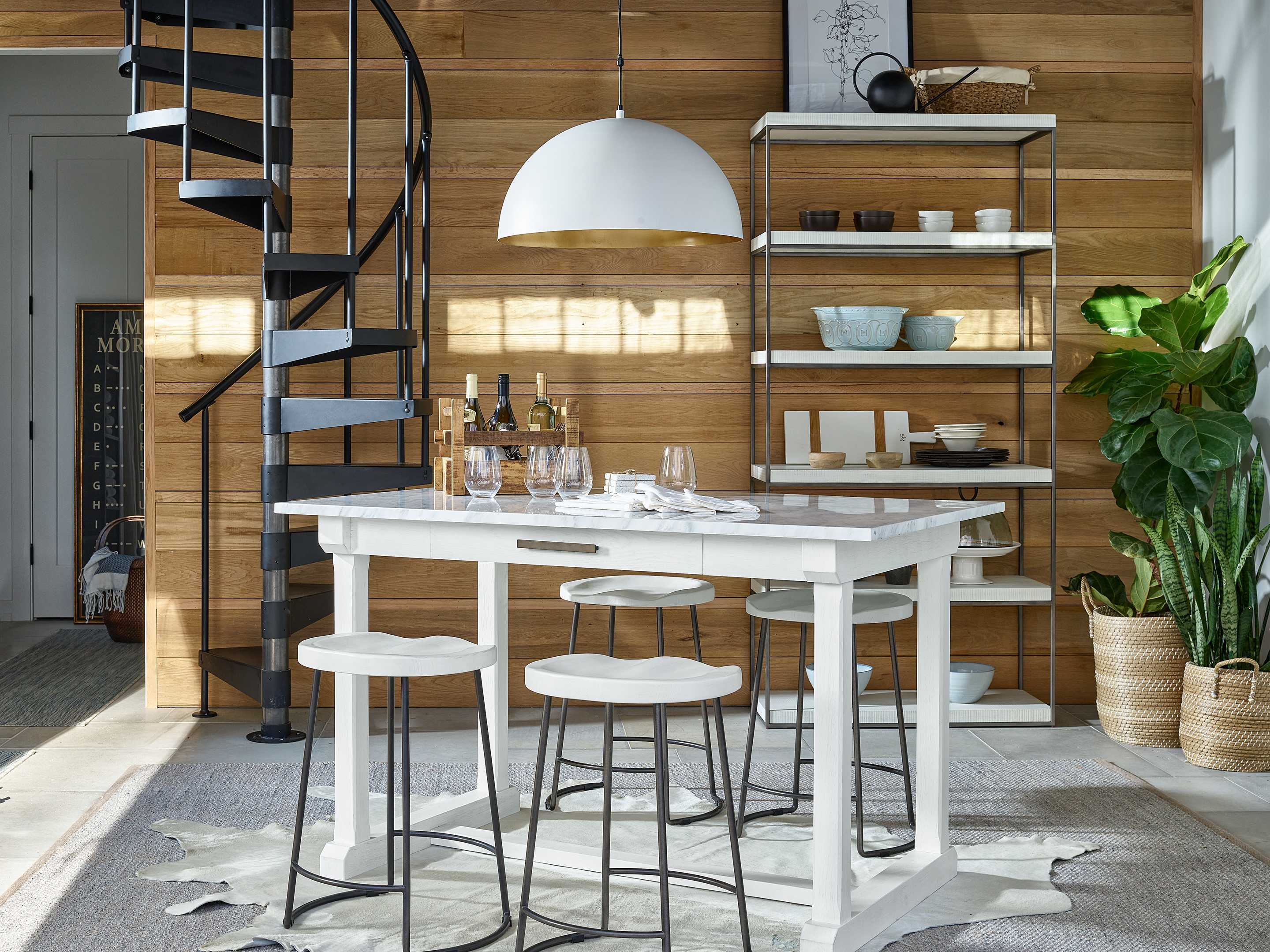 Universal Furniture Modern Farmhouse Reid Picket Fence Counter Stool