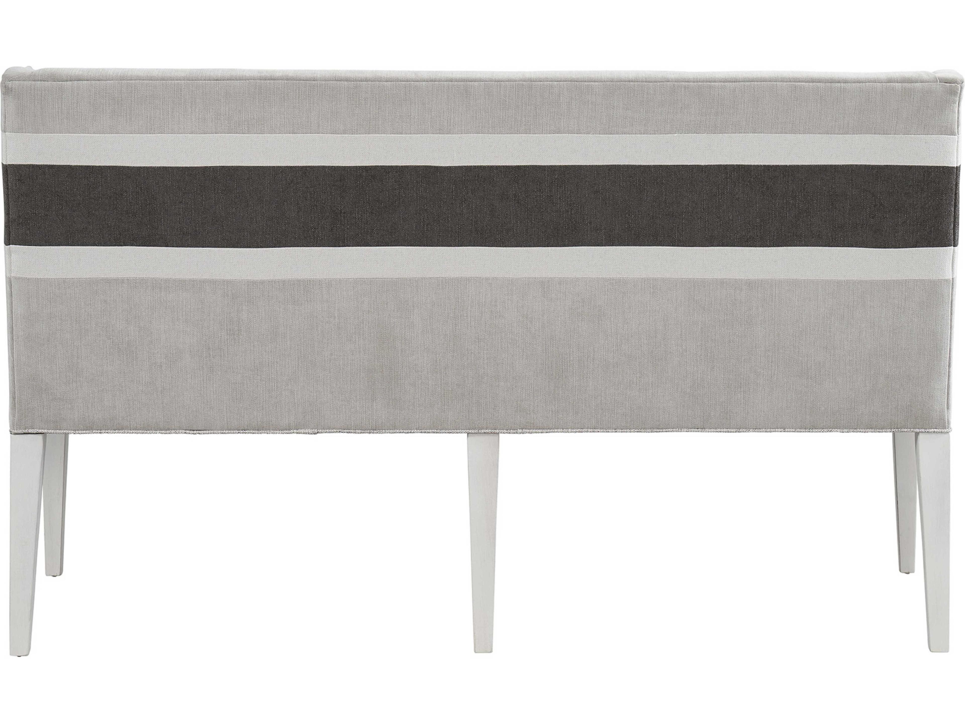 Universal Furniture Modern Farmhouse Coconut Metal Picket Fence Gray Upholstered Accent Bench