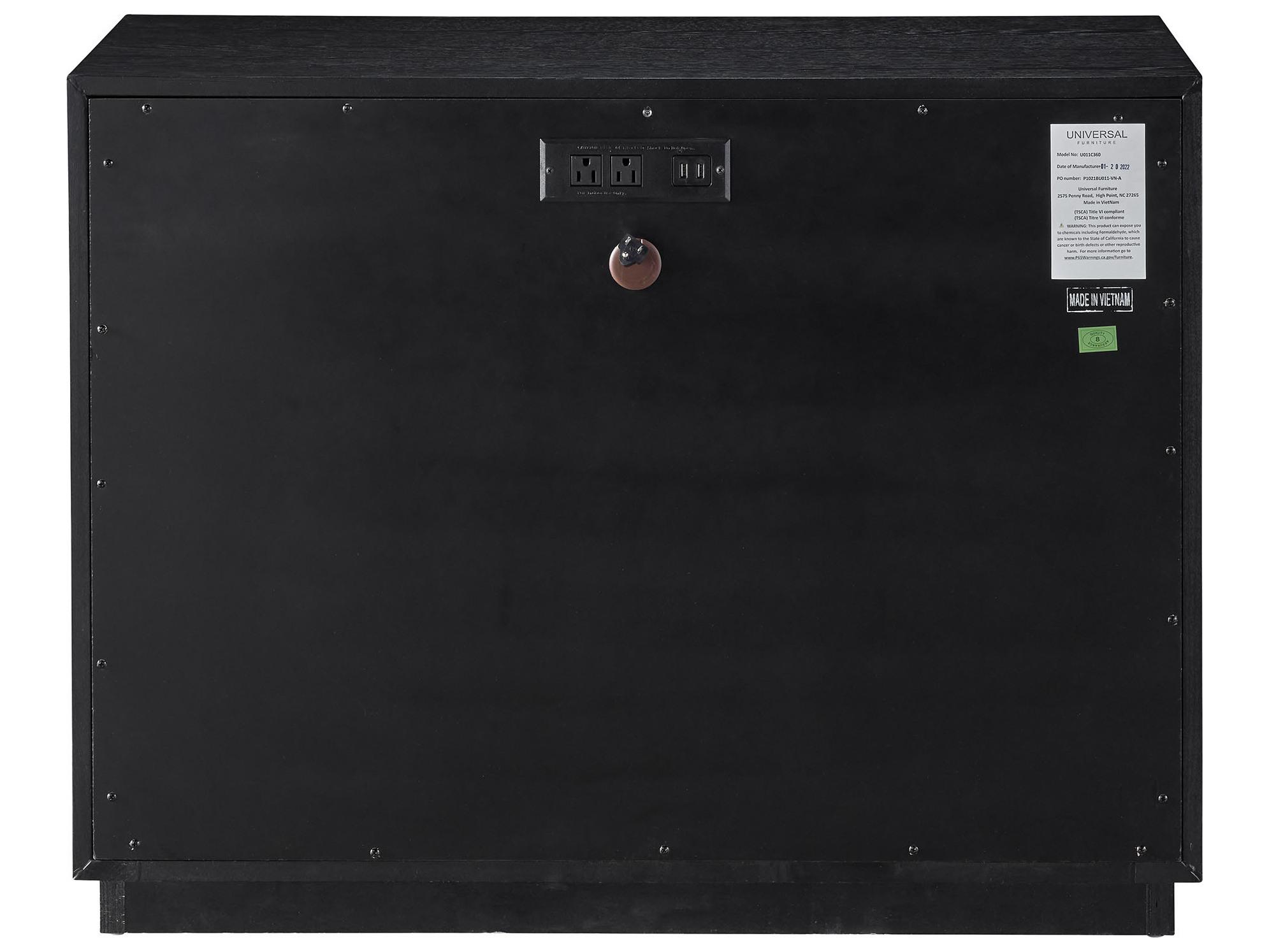 Universal Furniture Modern Farmhouse Collins Charcoal Black Solid Wood Accent Chest