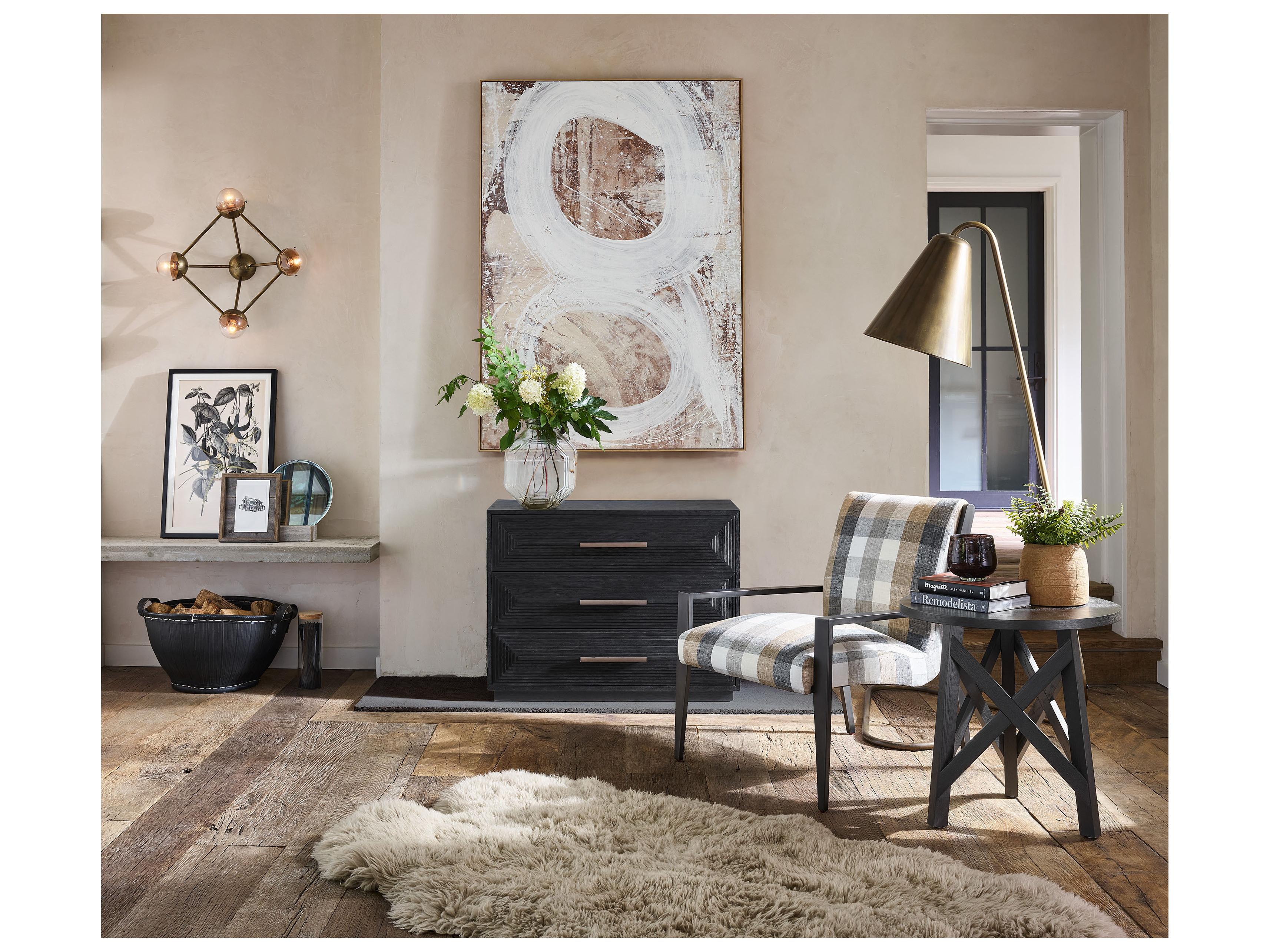 Universal Furniture Modern Farmhouse Collins Charcoal Black Solid Wood Accent Chest