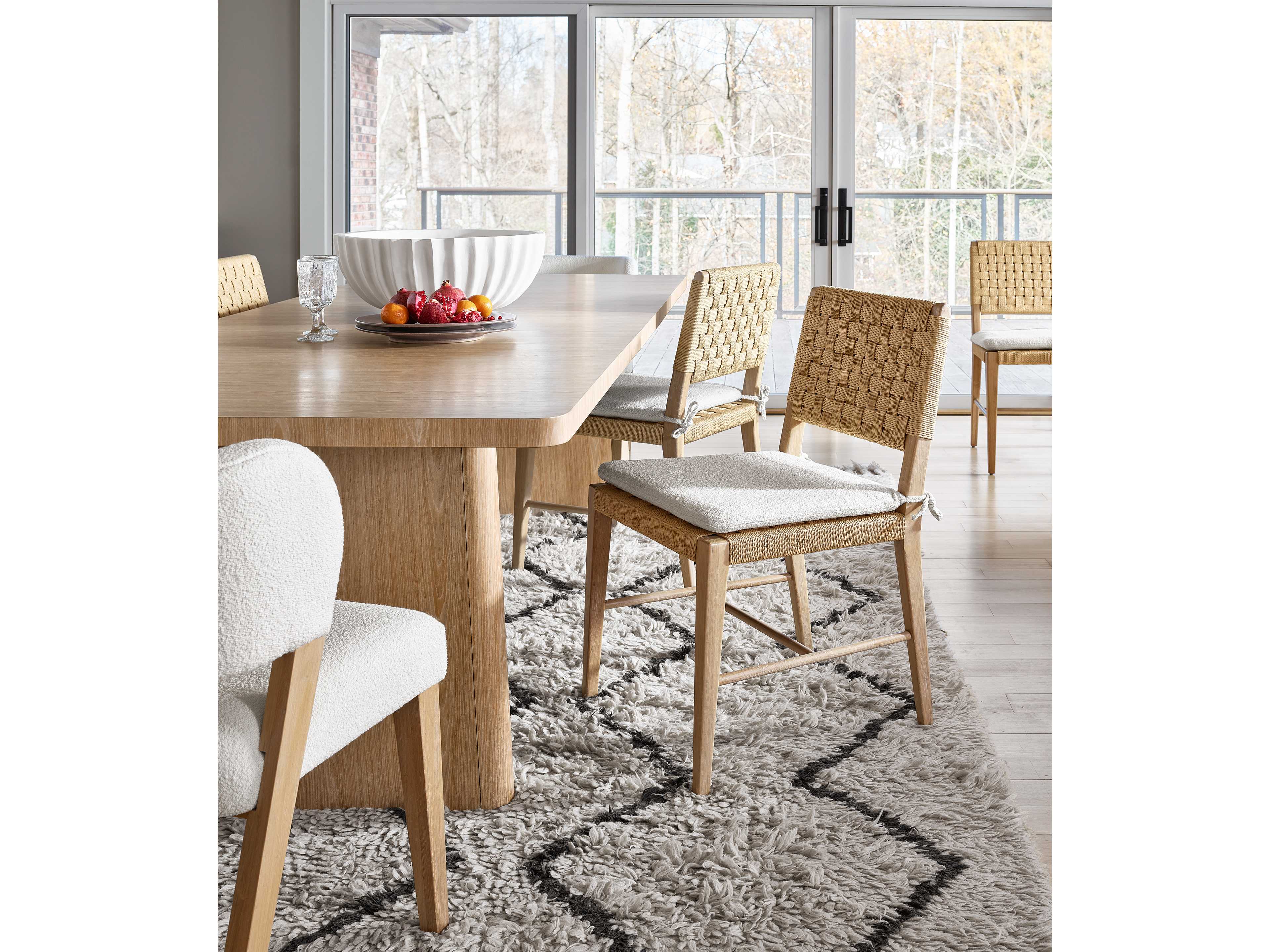 Universal Furniture Nomad Wood Oak Brown Upholstered Side Dining Chair